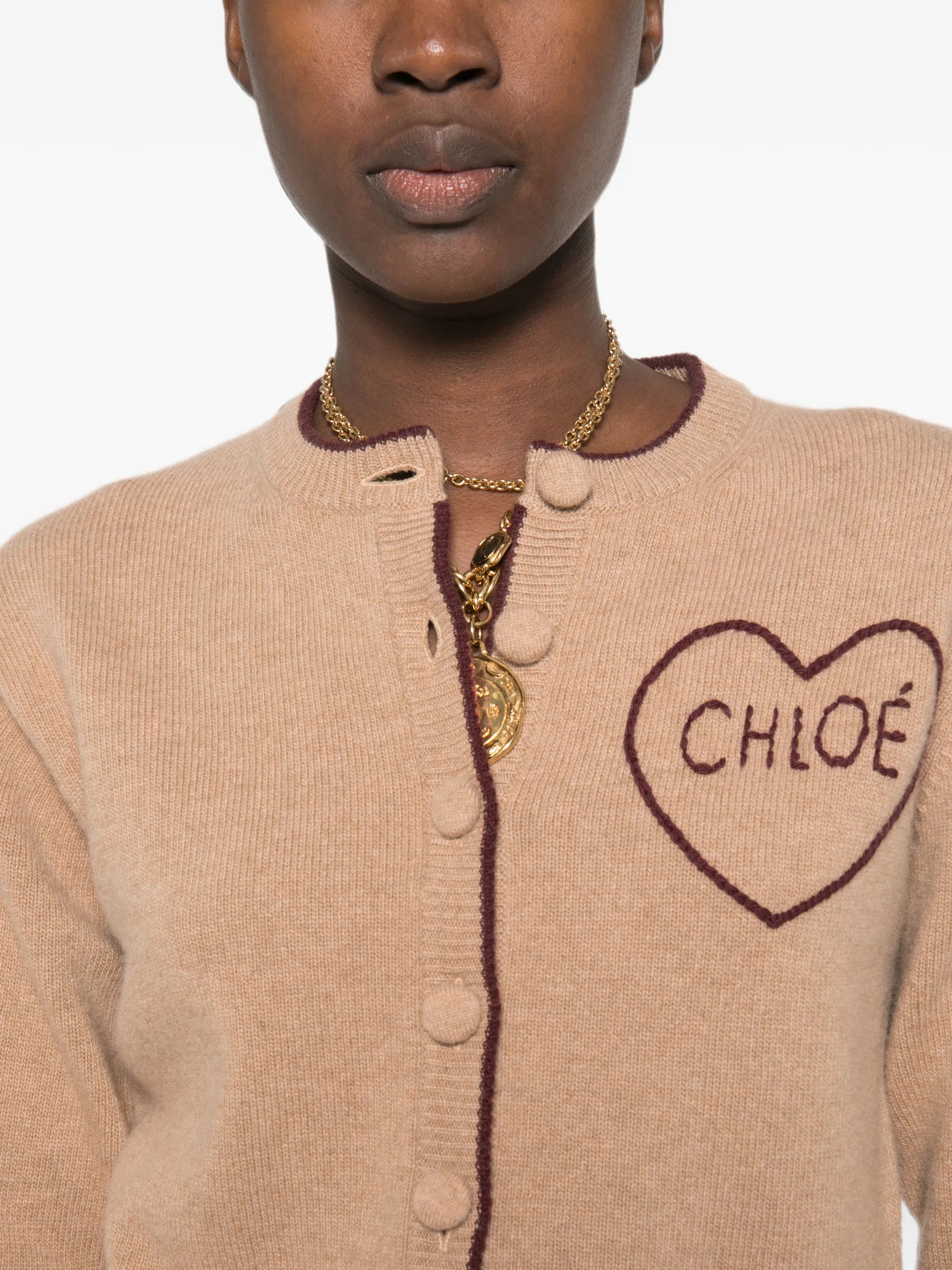 logo heart cardigan