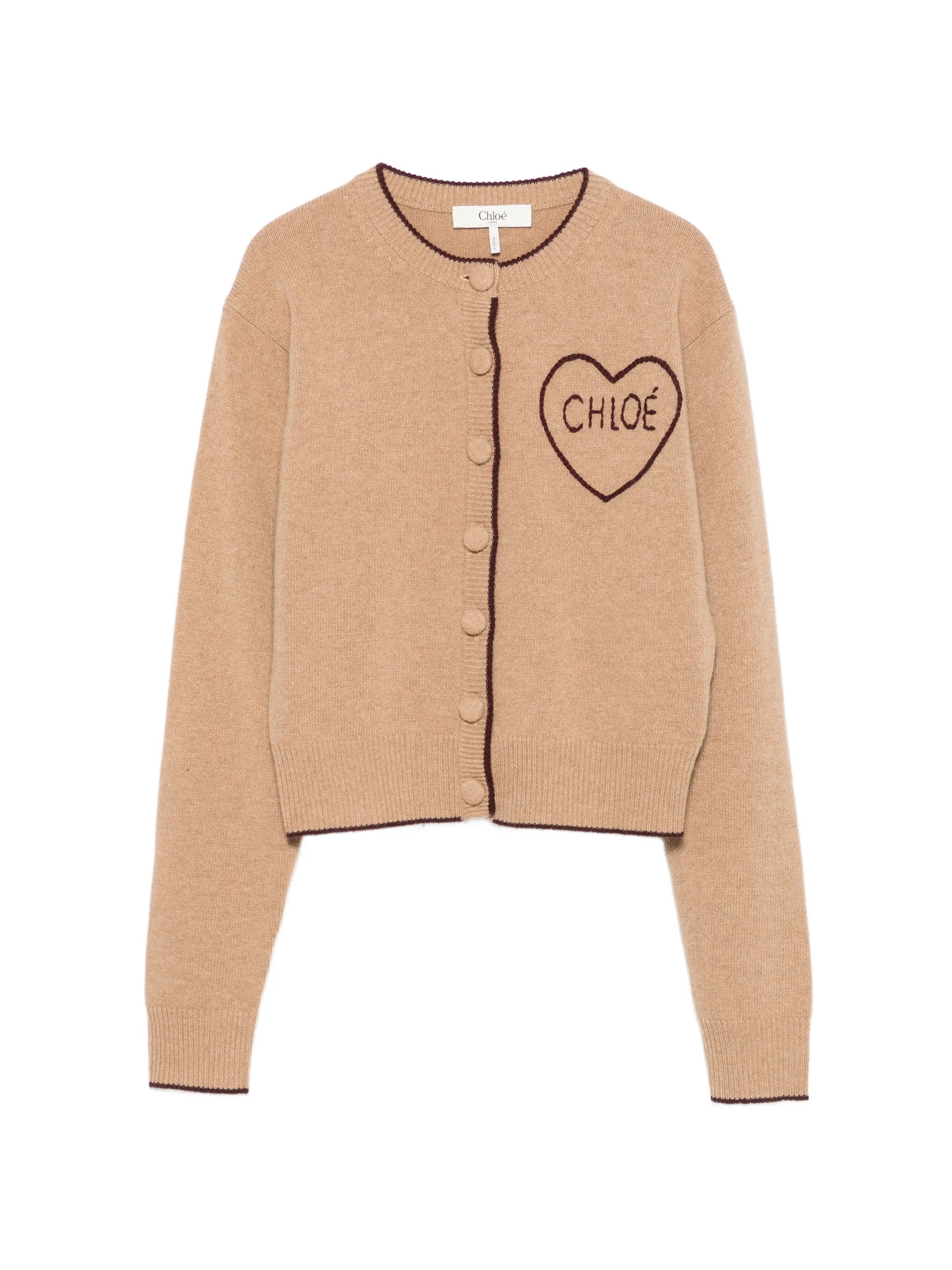 logo heart cardigan