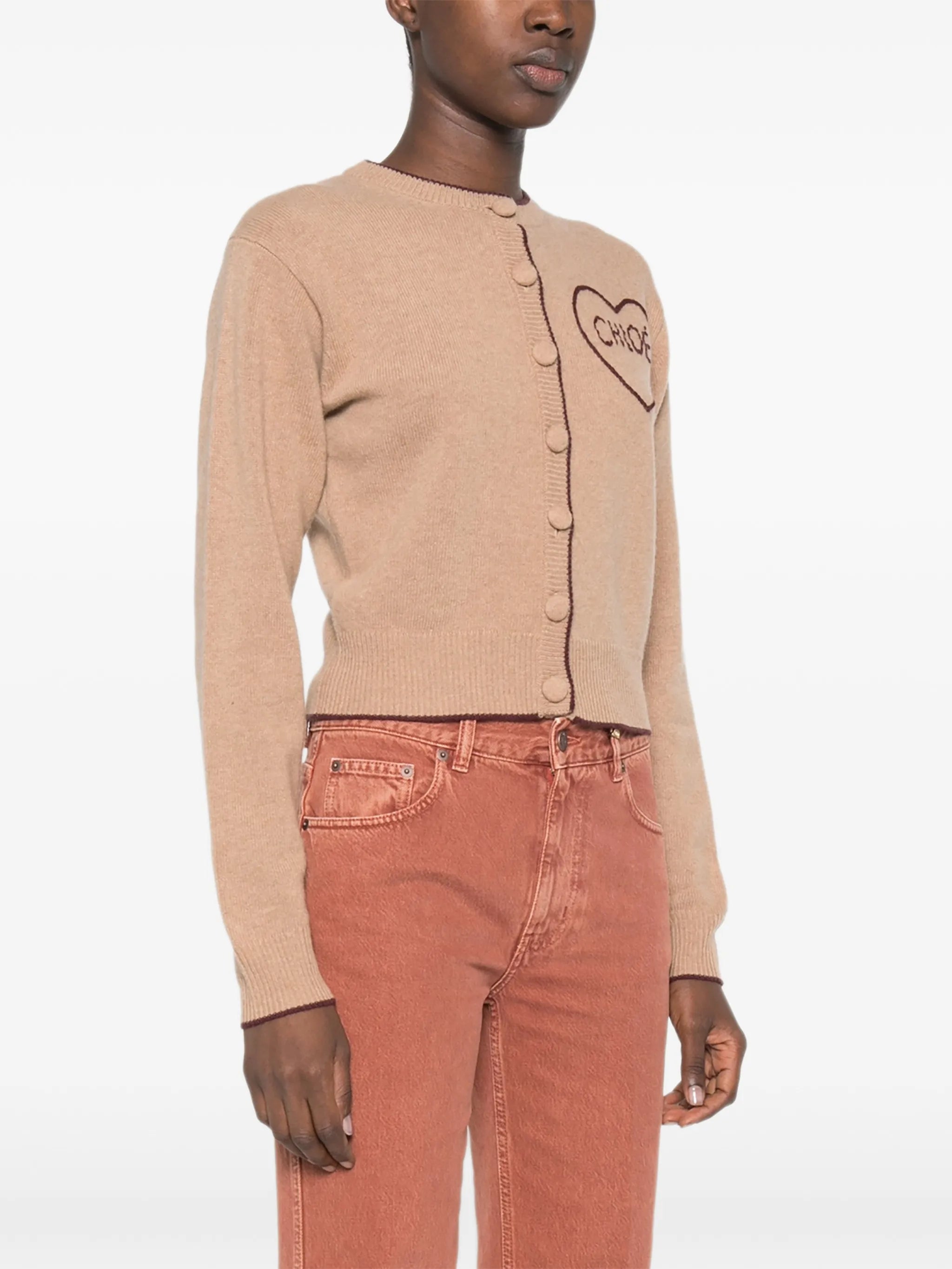 logo heart cardigan