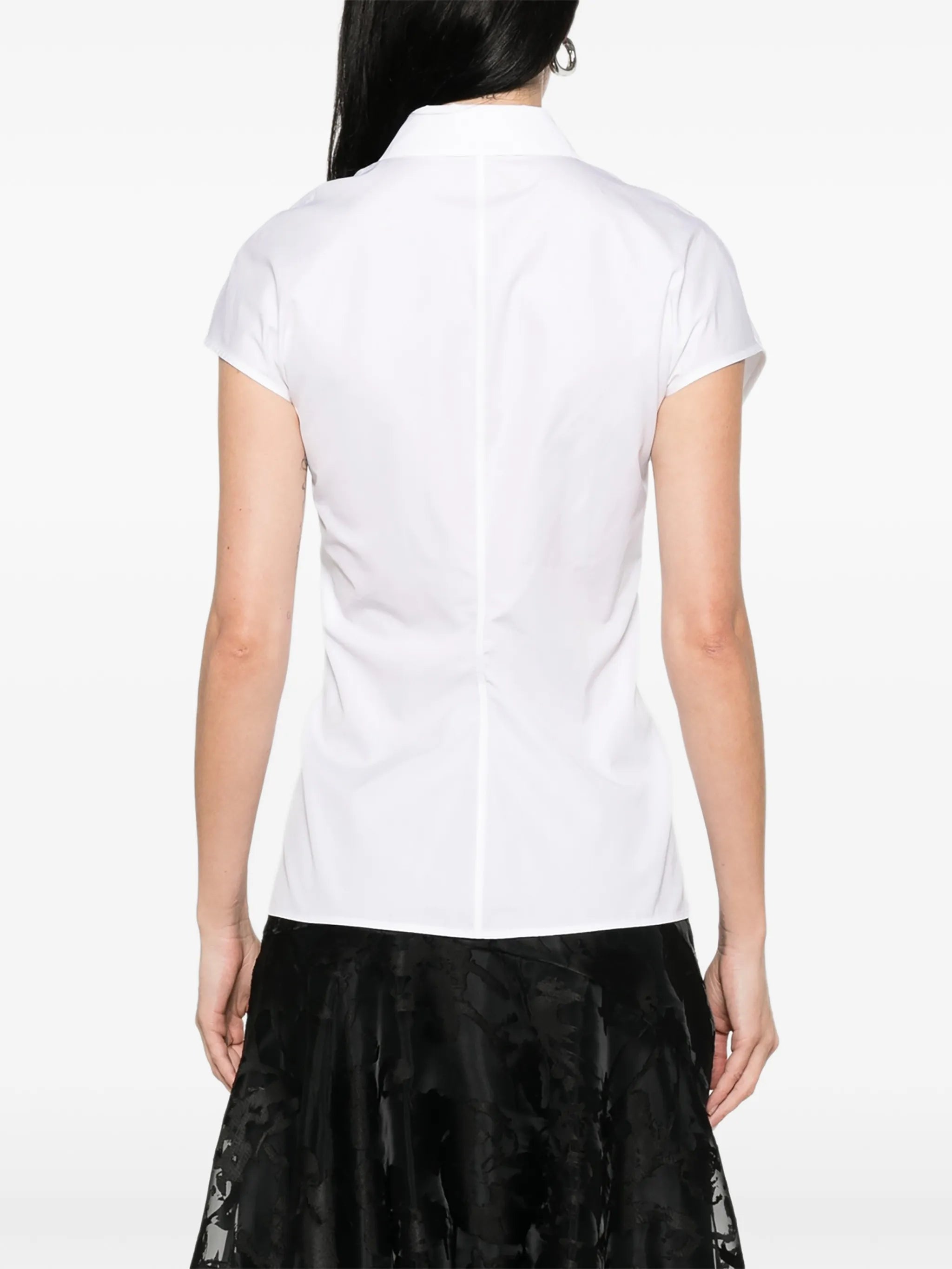 gathered short-sleeved shirt