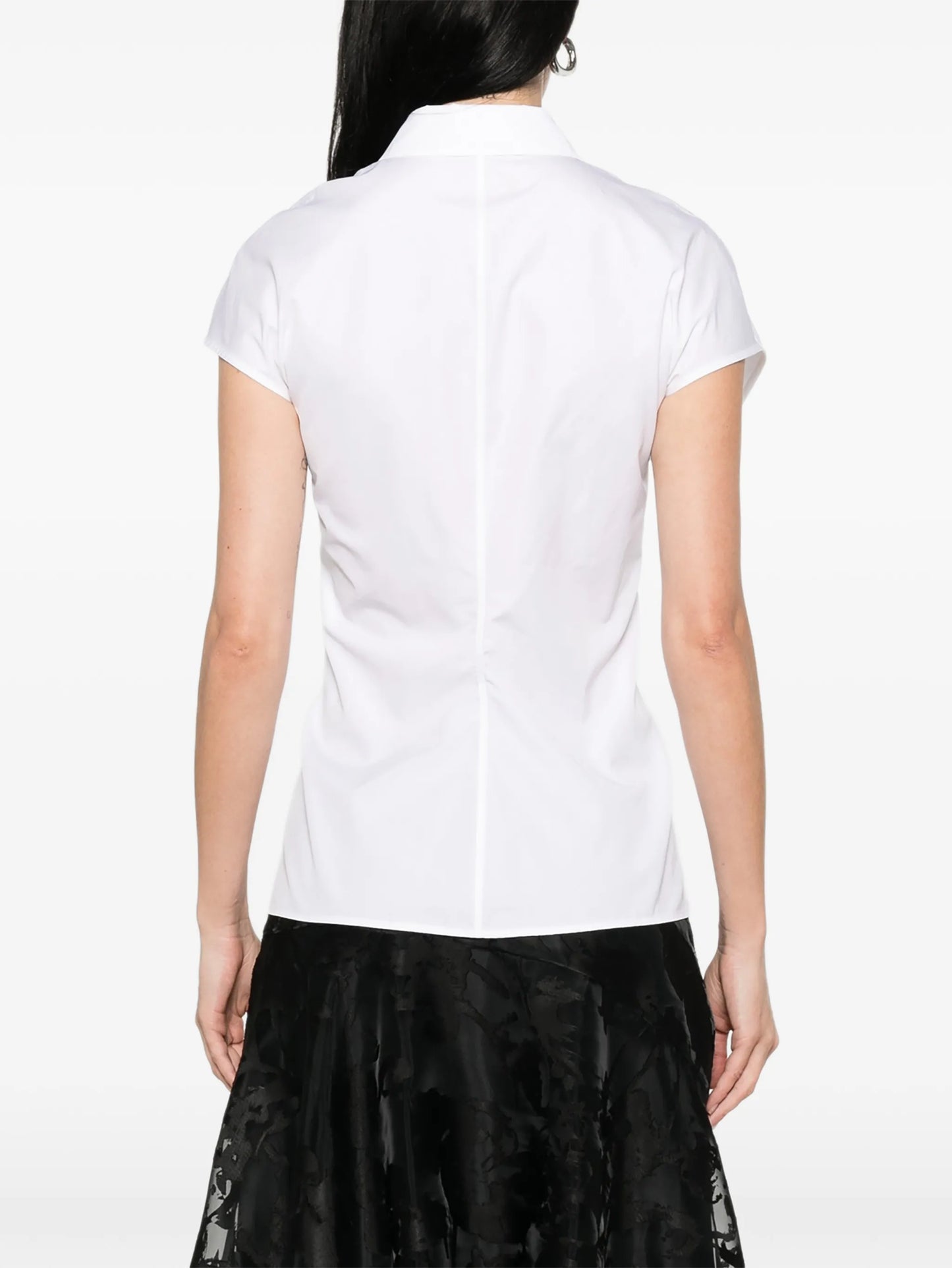 gathered short-sleeved shirt