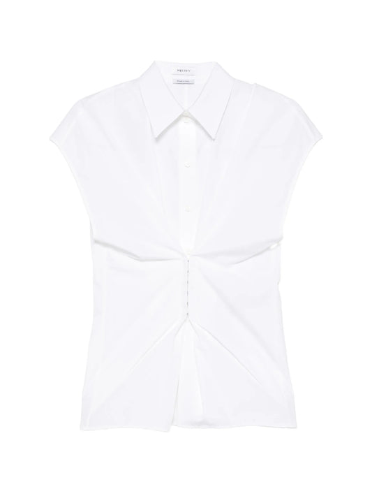 gathered short-sleeved shirt