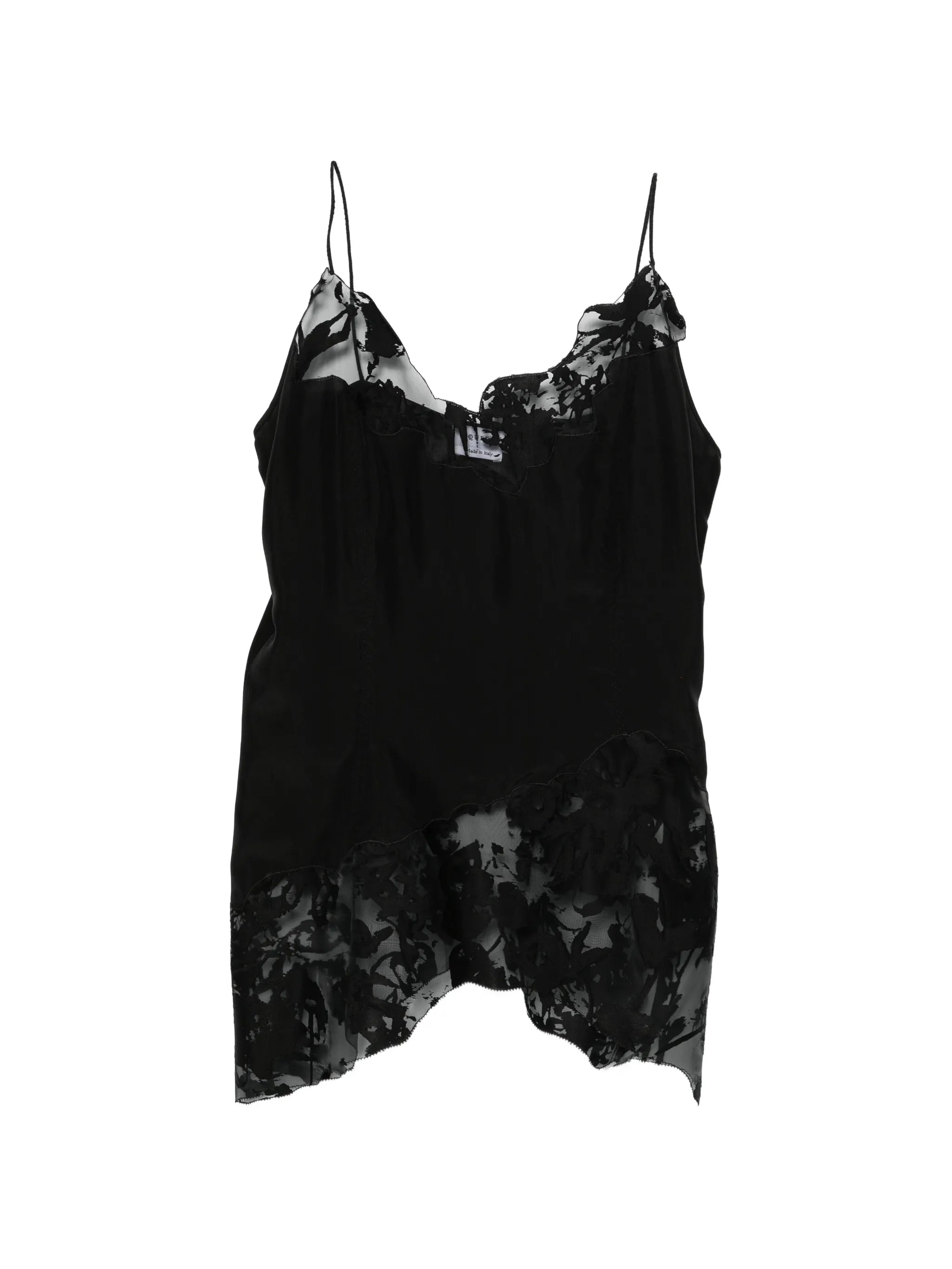 lace-trimmed silk blouse