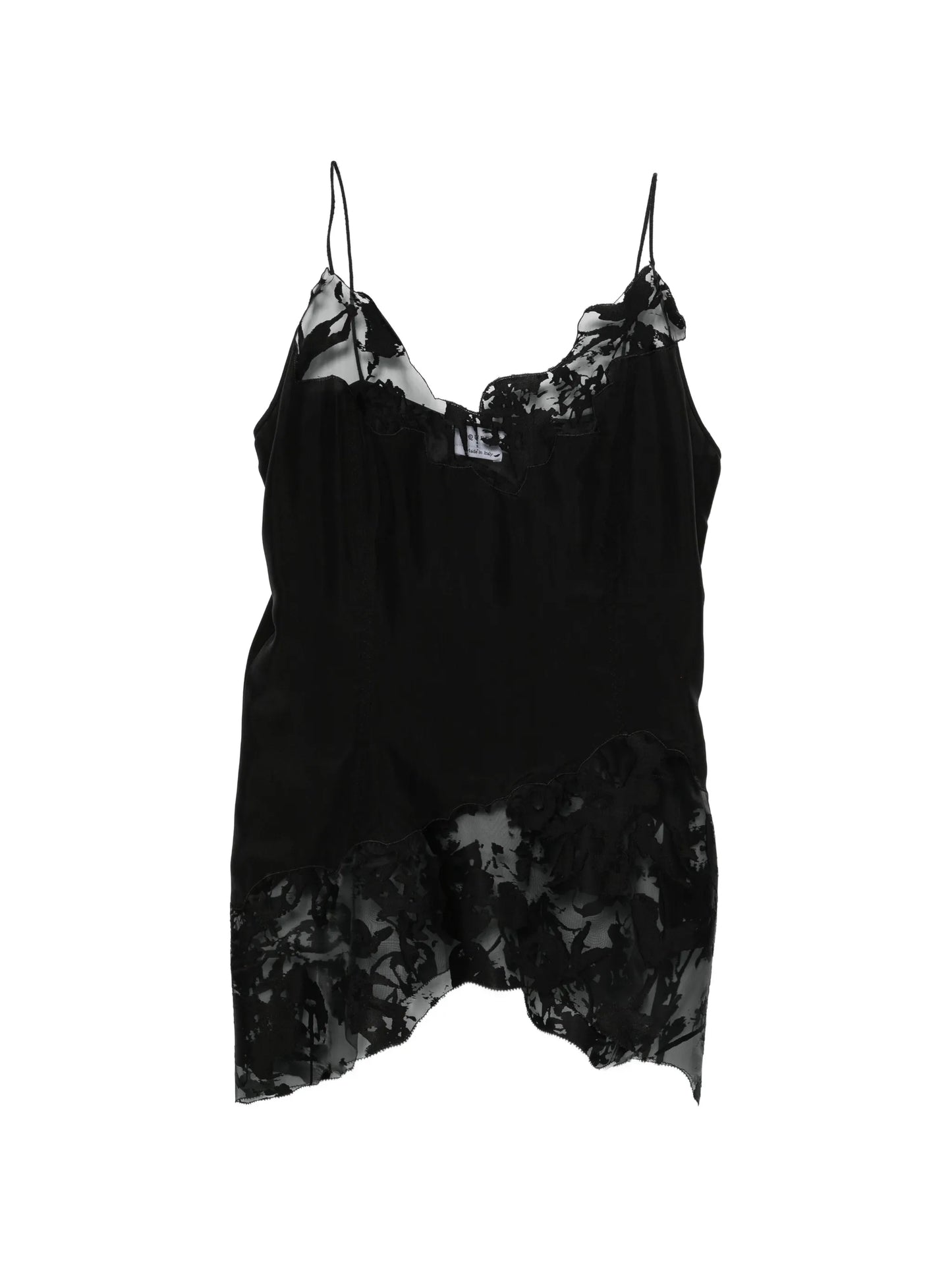 lace-trimmed silk blouse