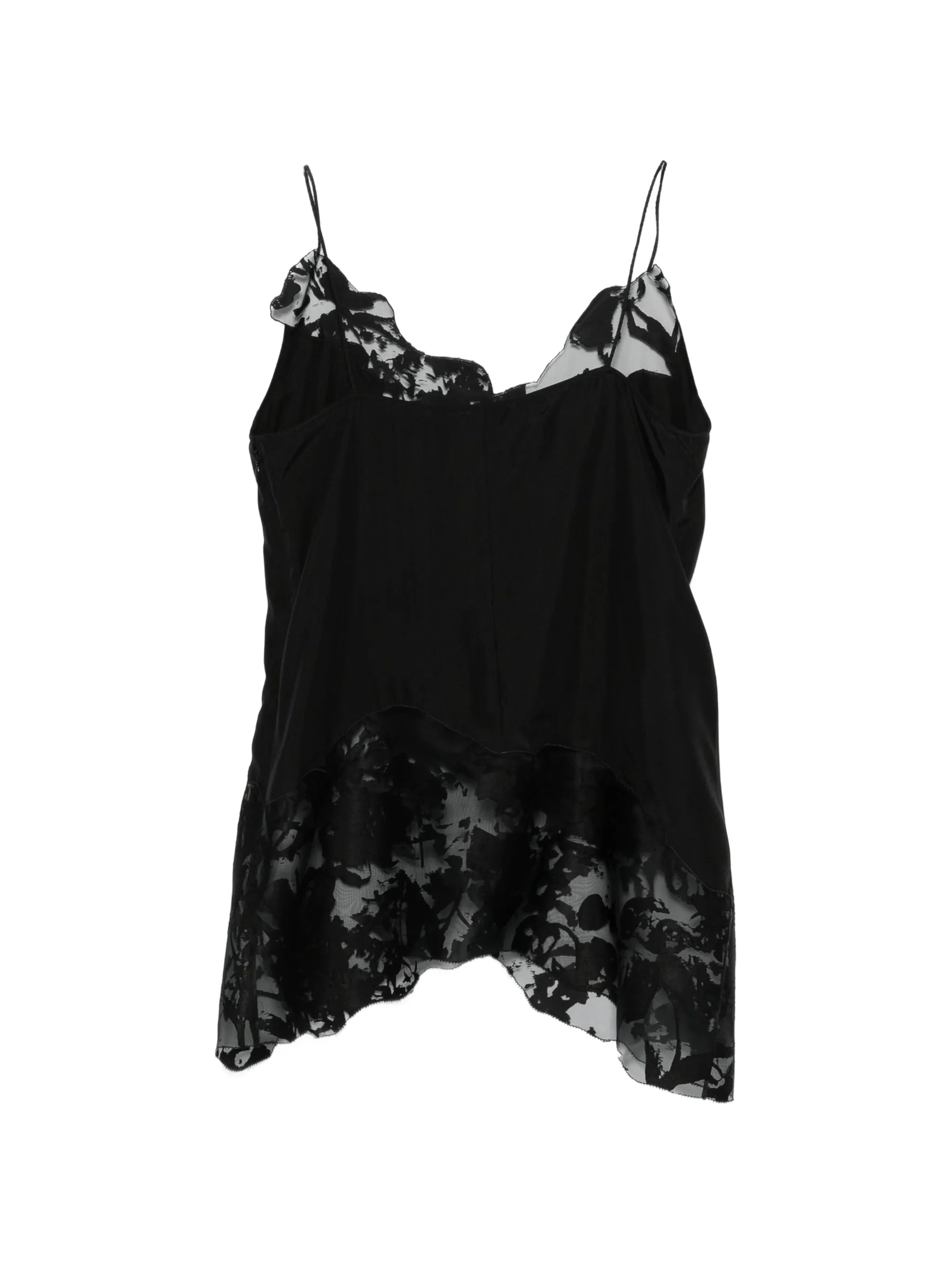 lace-trimmed silk blouse