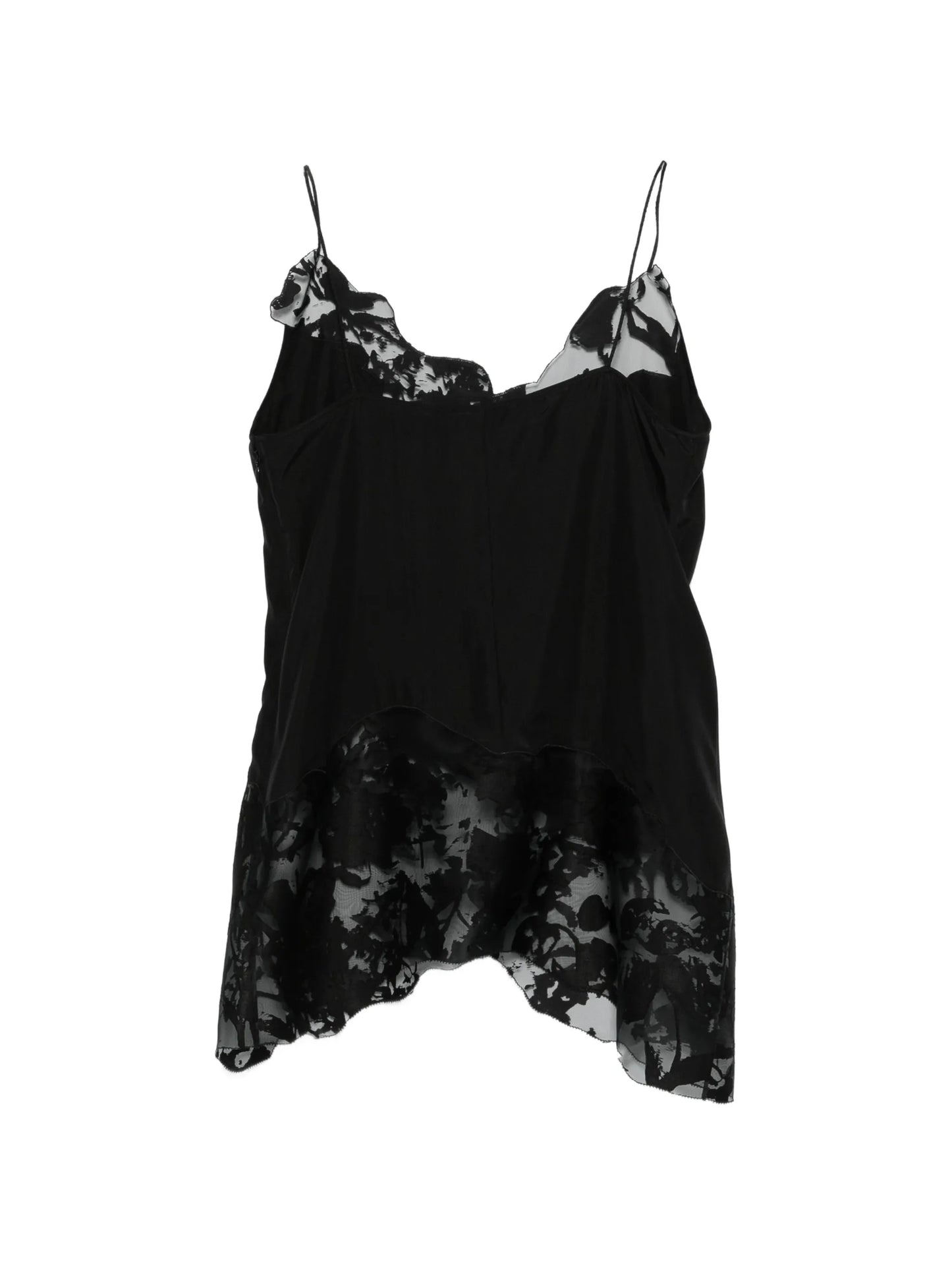 lace-trimmed silk blouse