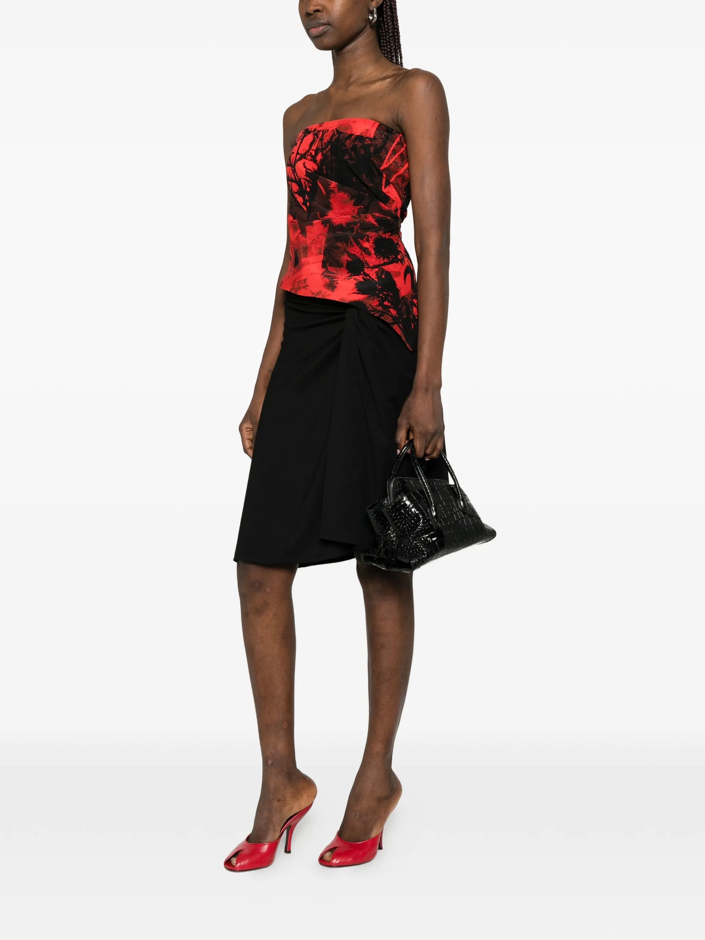 strapless floral top