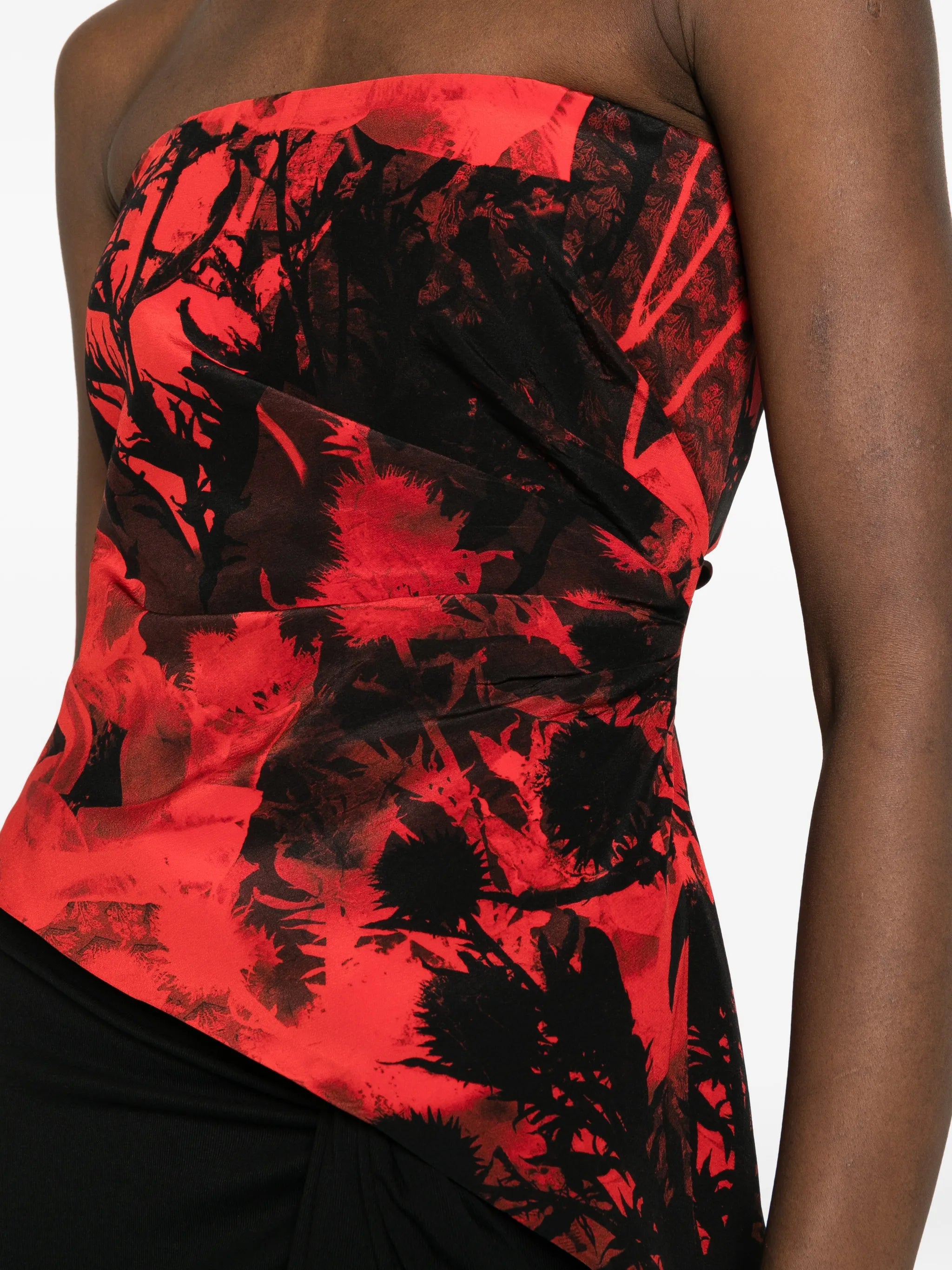 strapless floral top