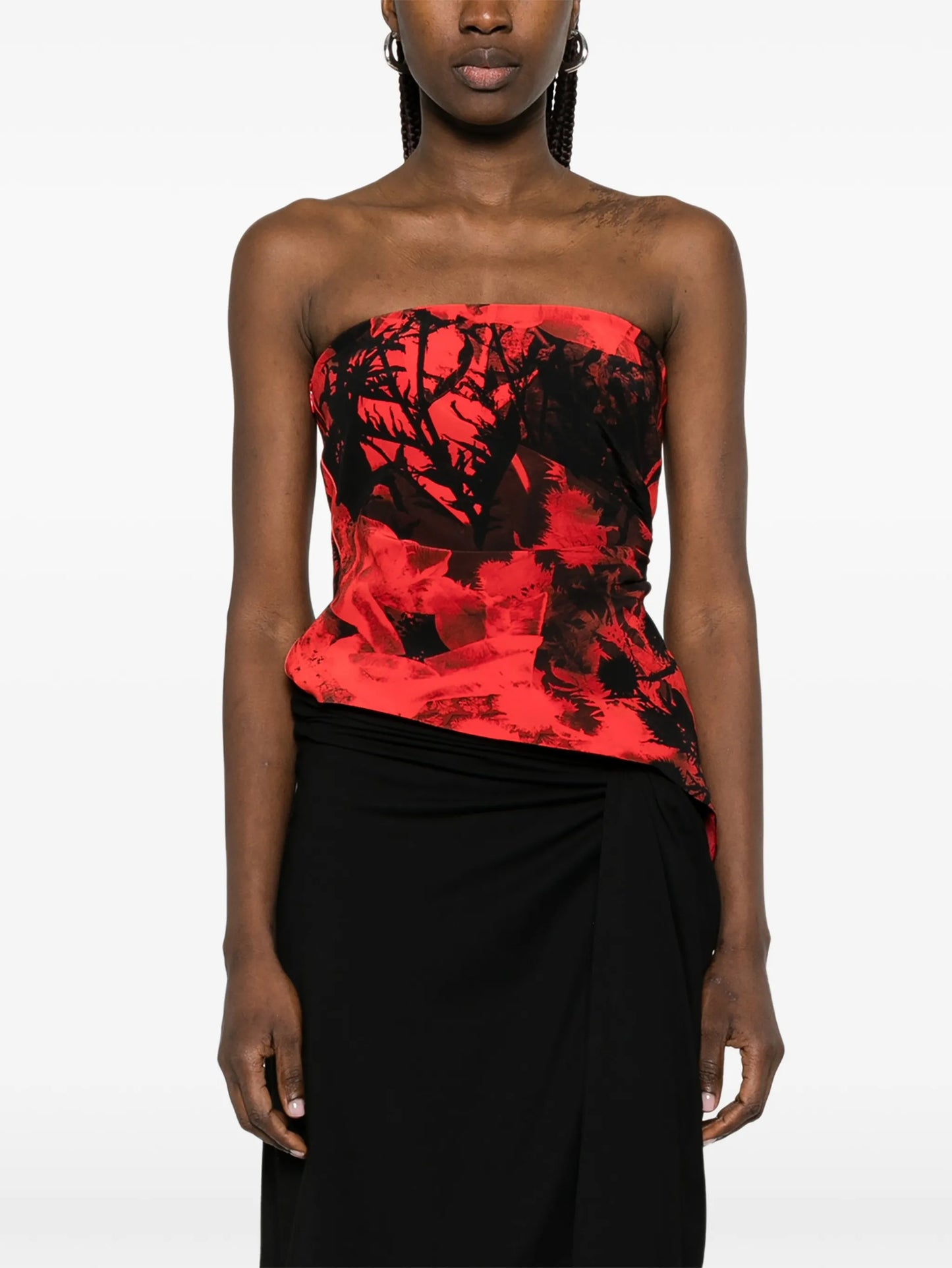 strapless floral top