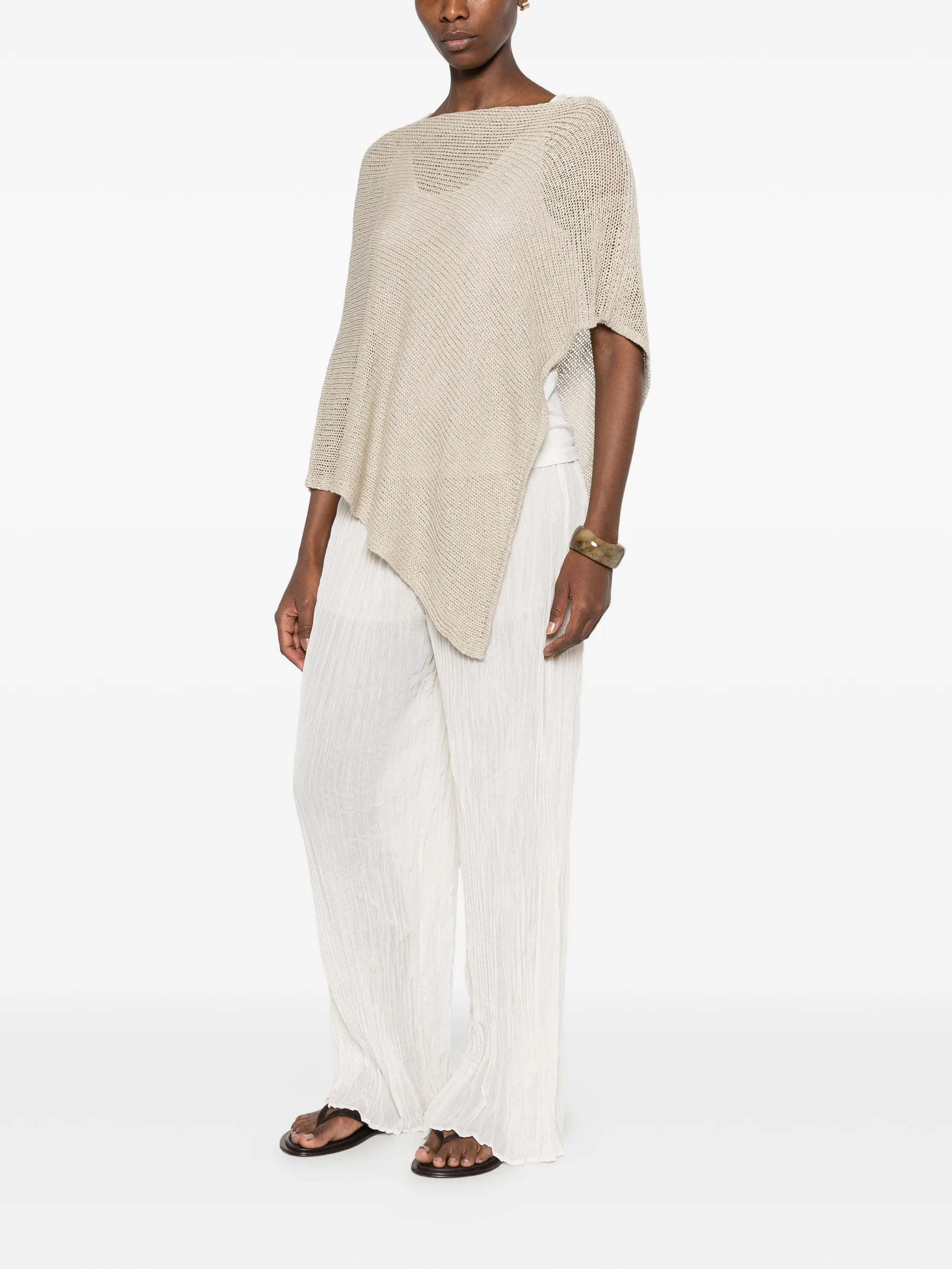 plissé palazzo pants