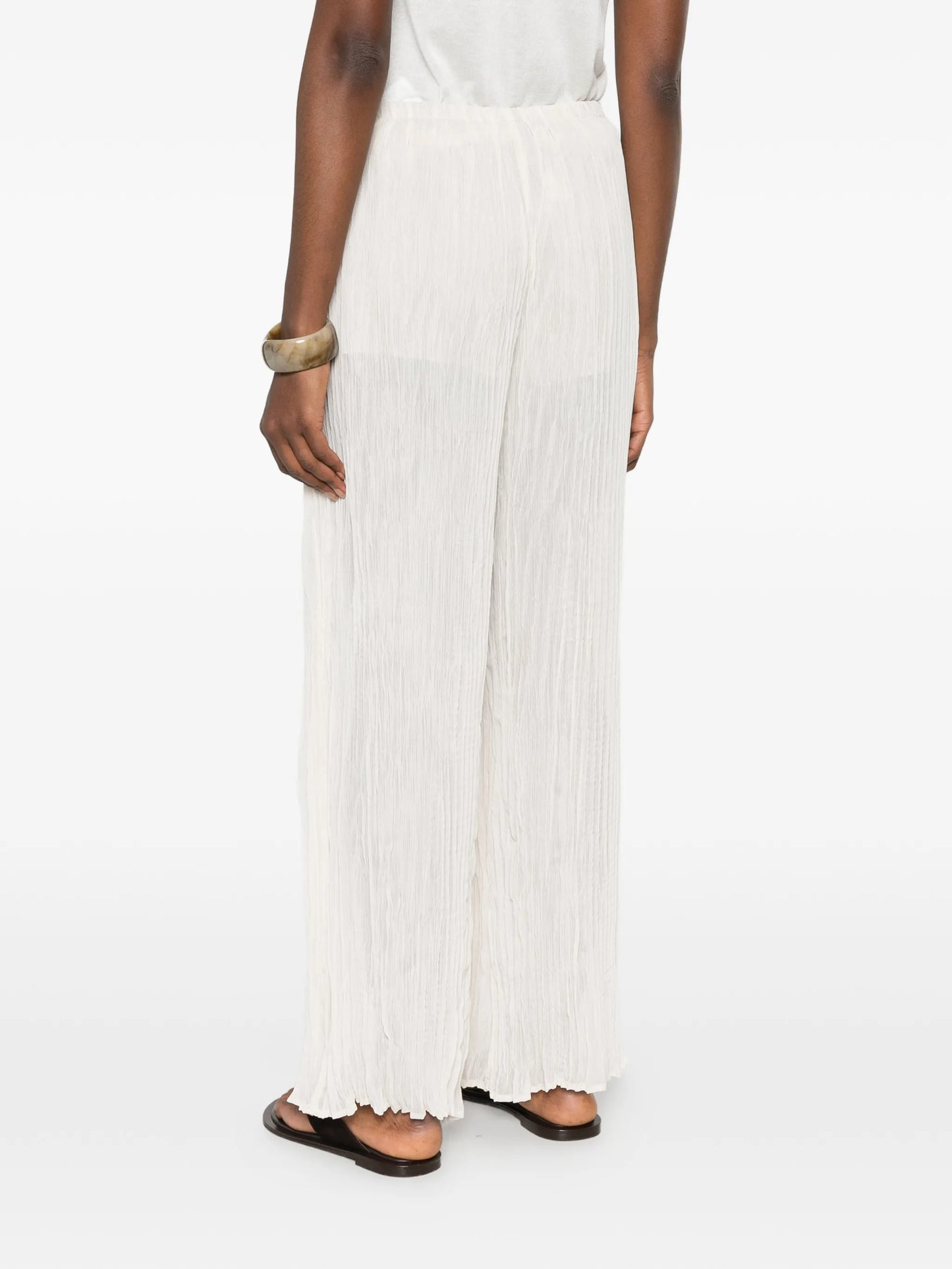 plissé palazzo pants