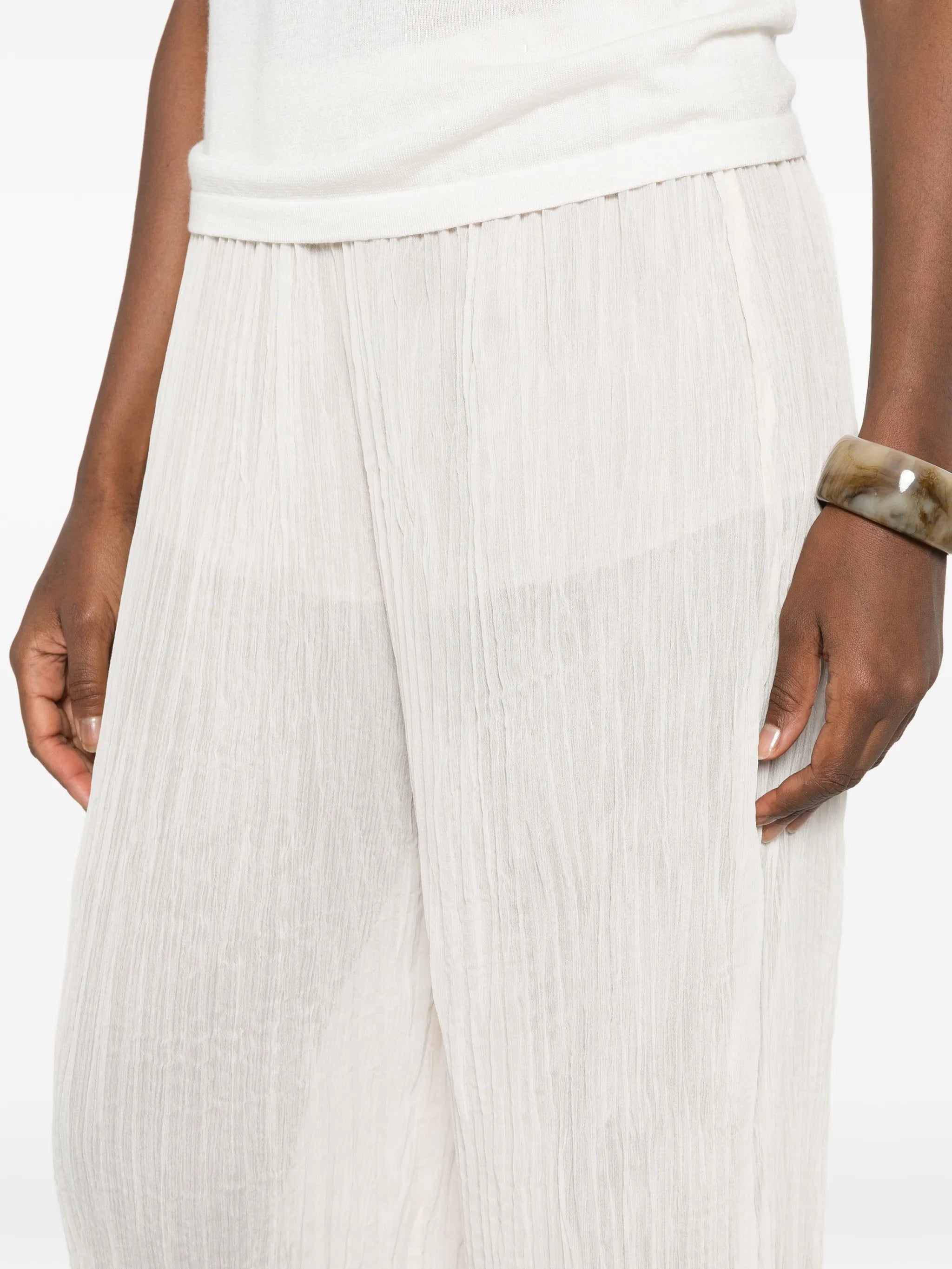 plissé palazzo pants