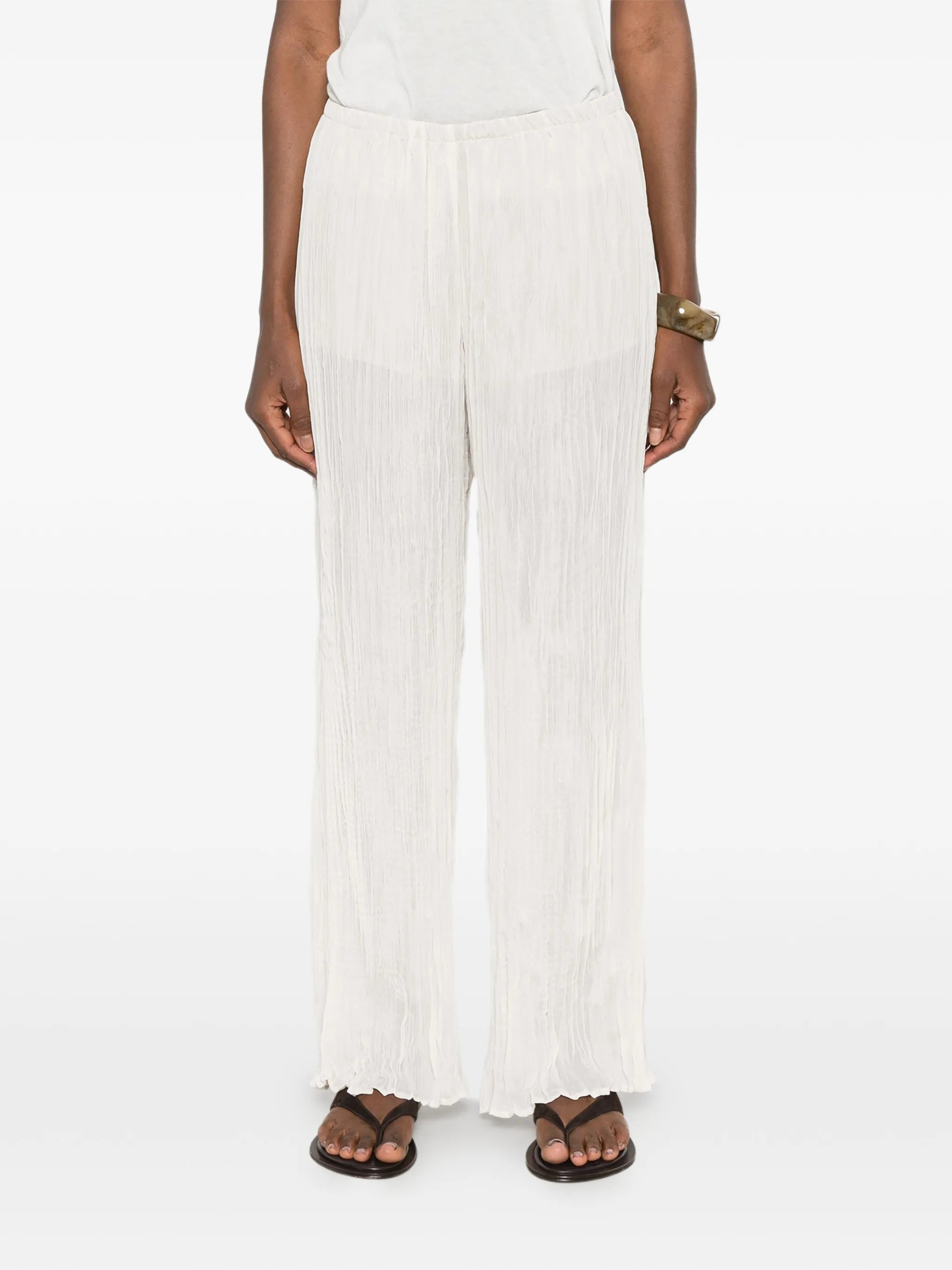 plissé palazzo pants