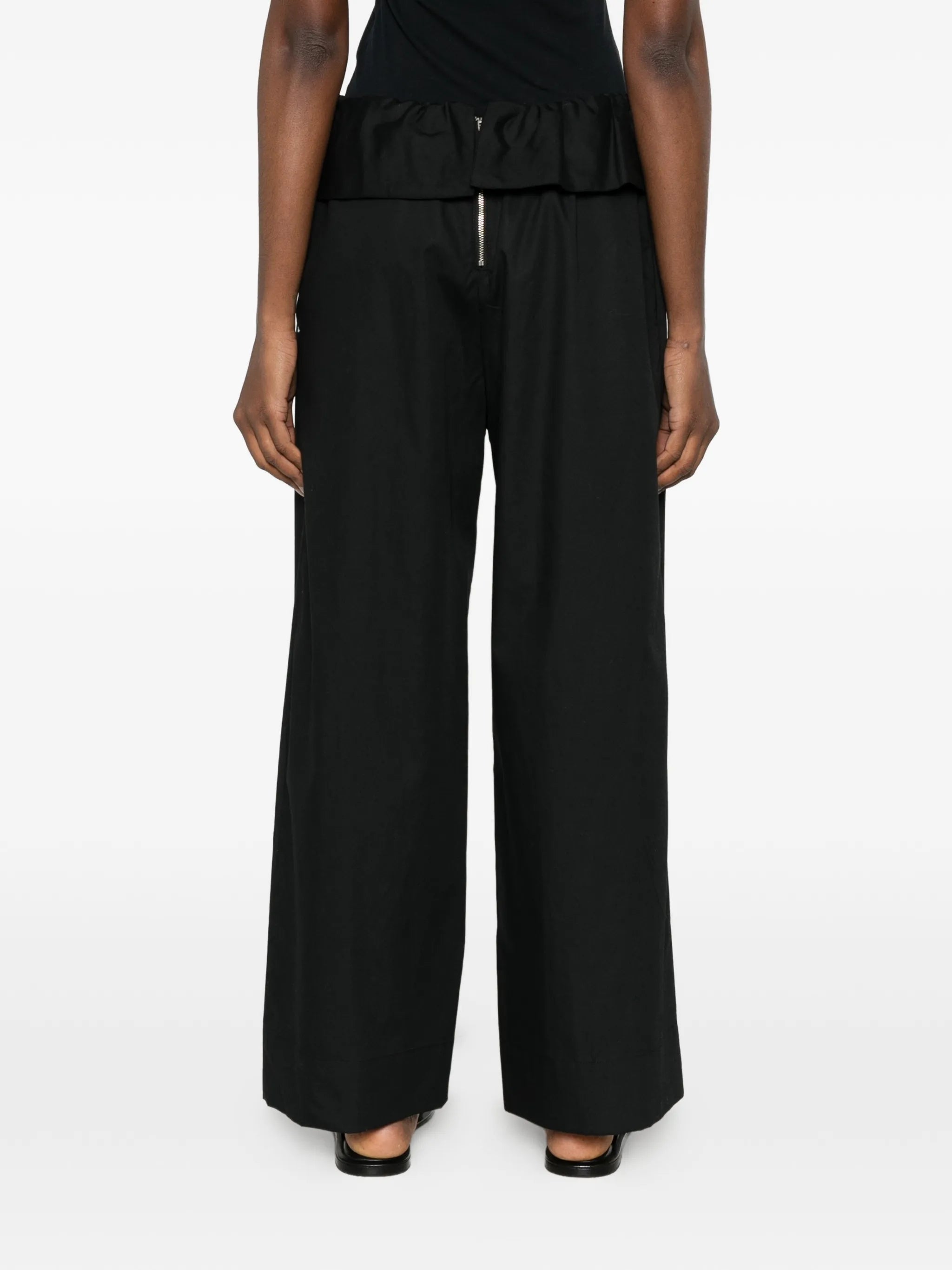peplum drawstring trousers