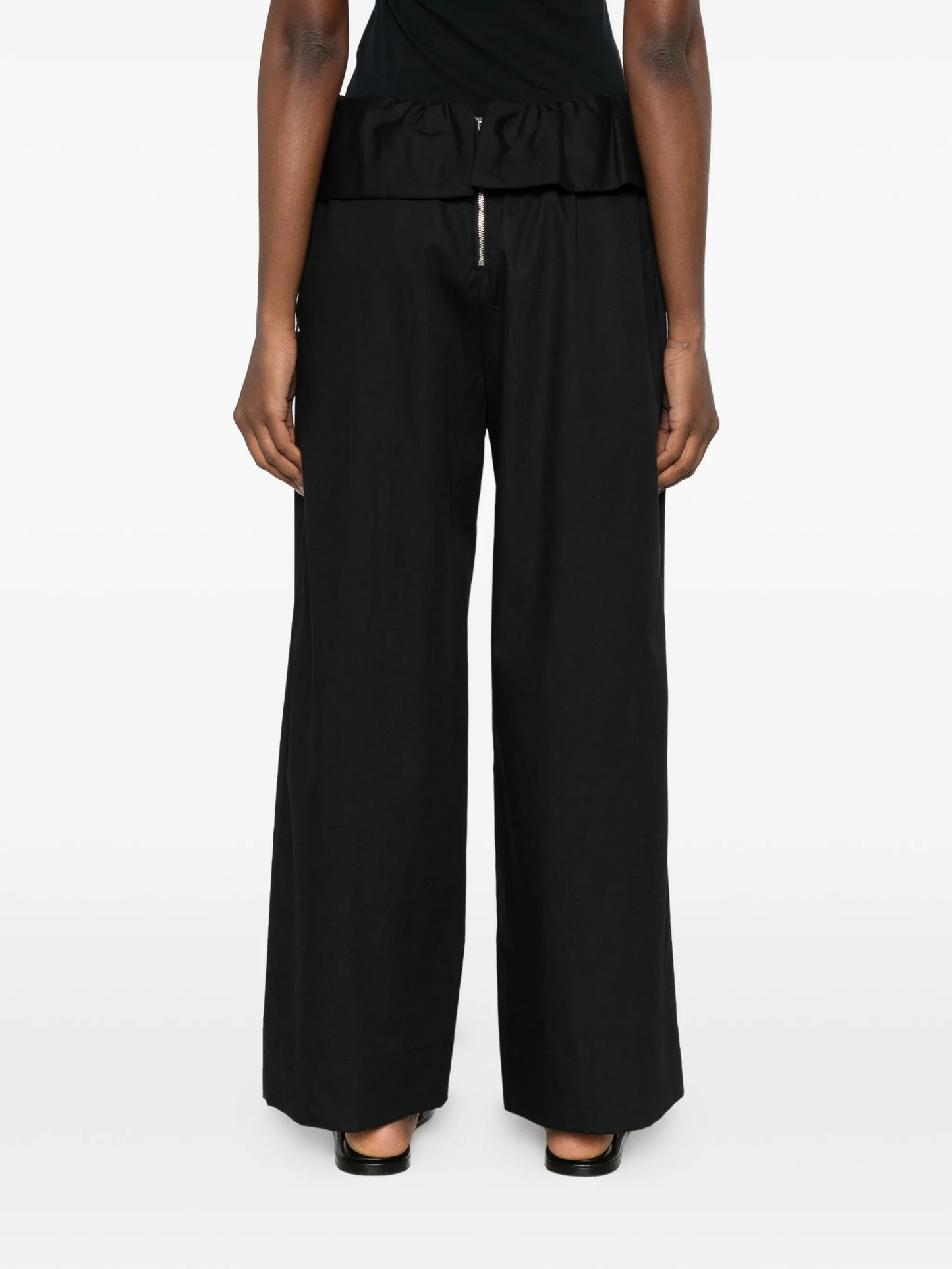 peplum drawstring trousers