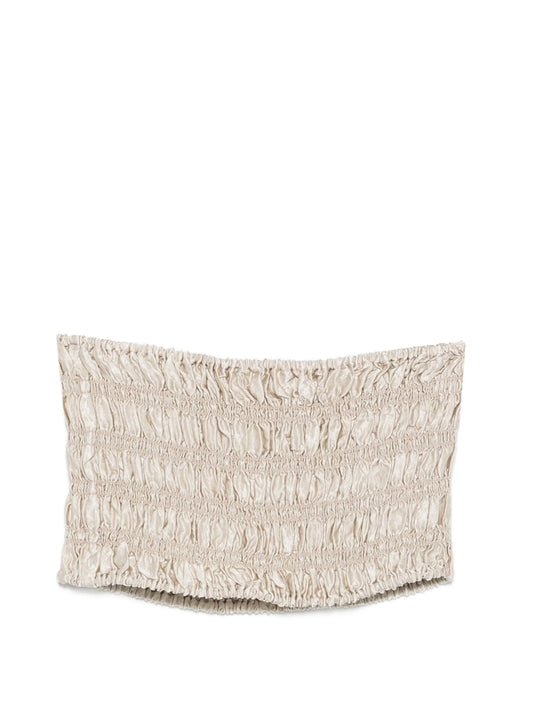 textured satin smock top
