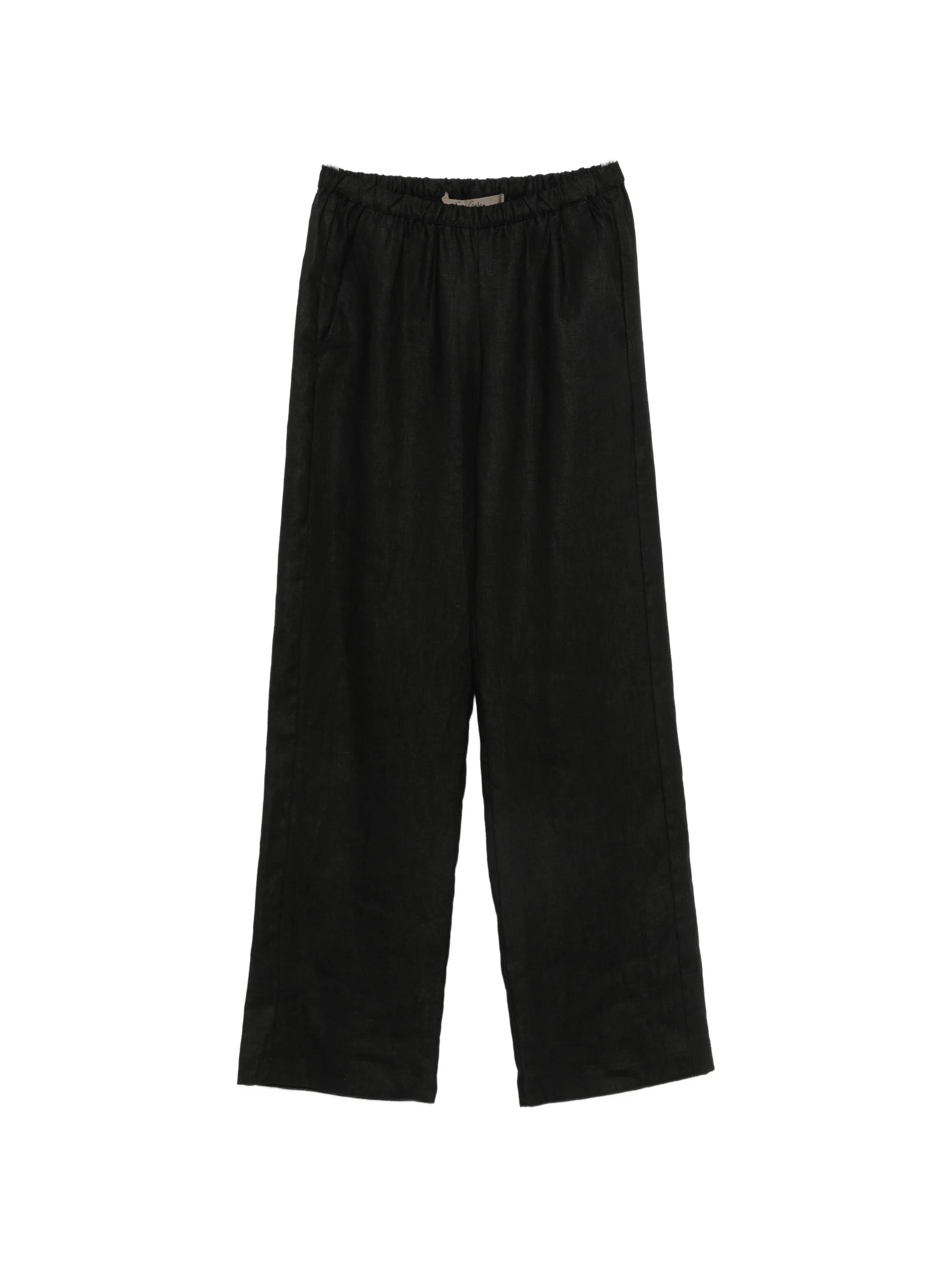 elasticated-waist wide-leg trousers