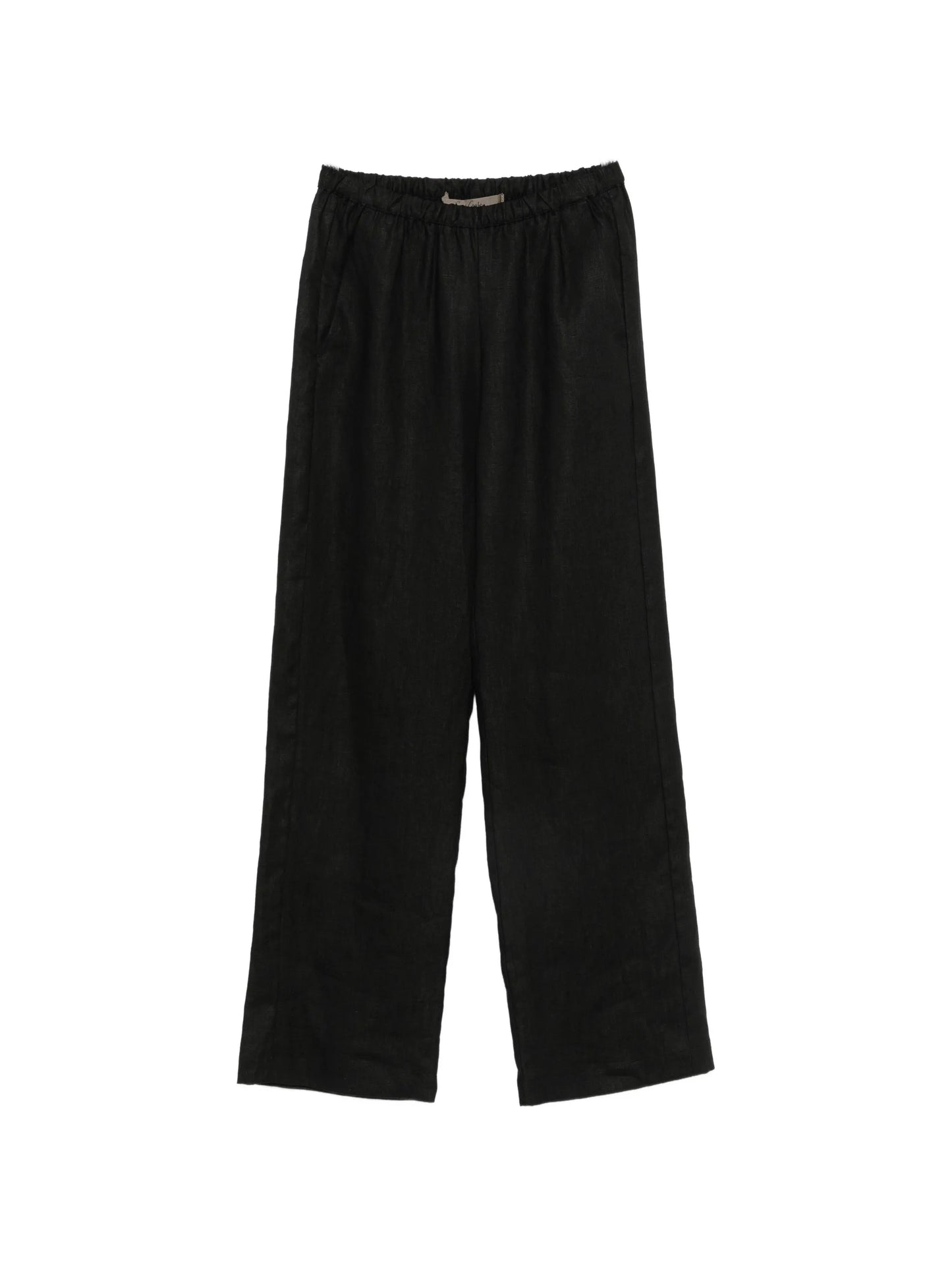 elasticated-waist wide-leg trousers