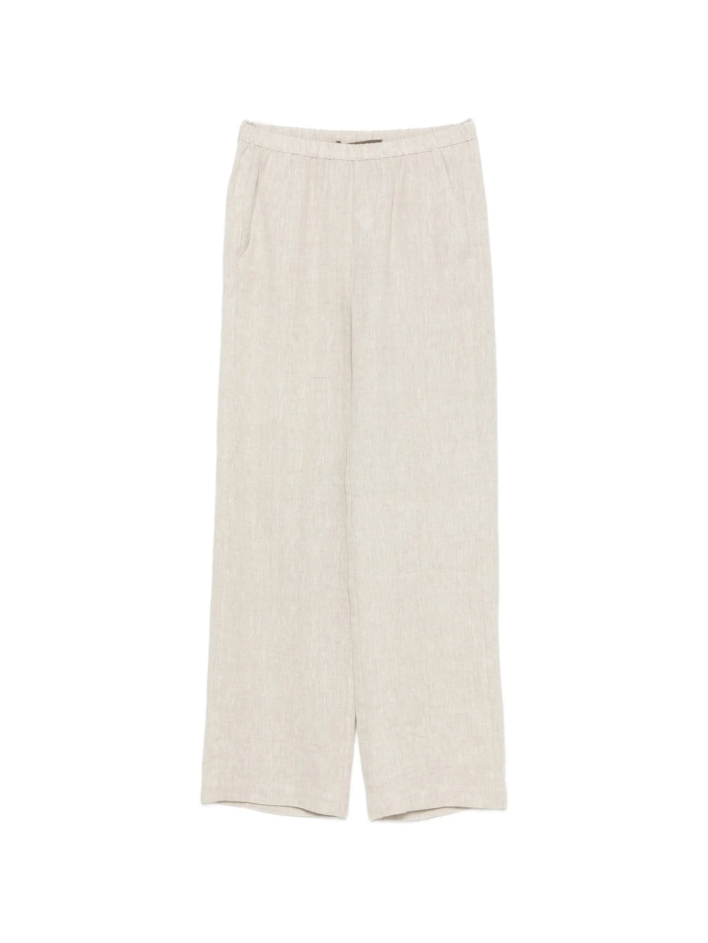 elasticated-waist wide-leg trousers
