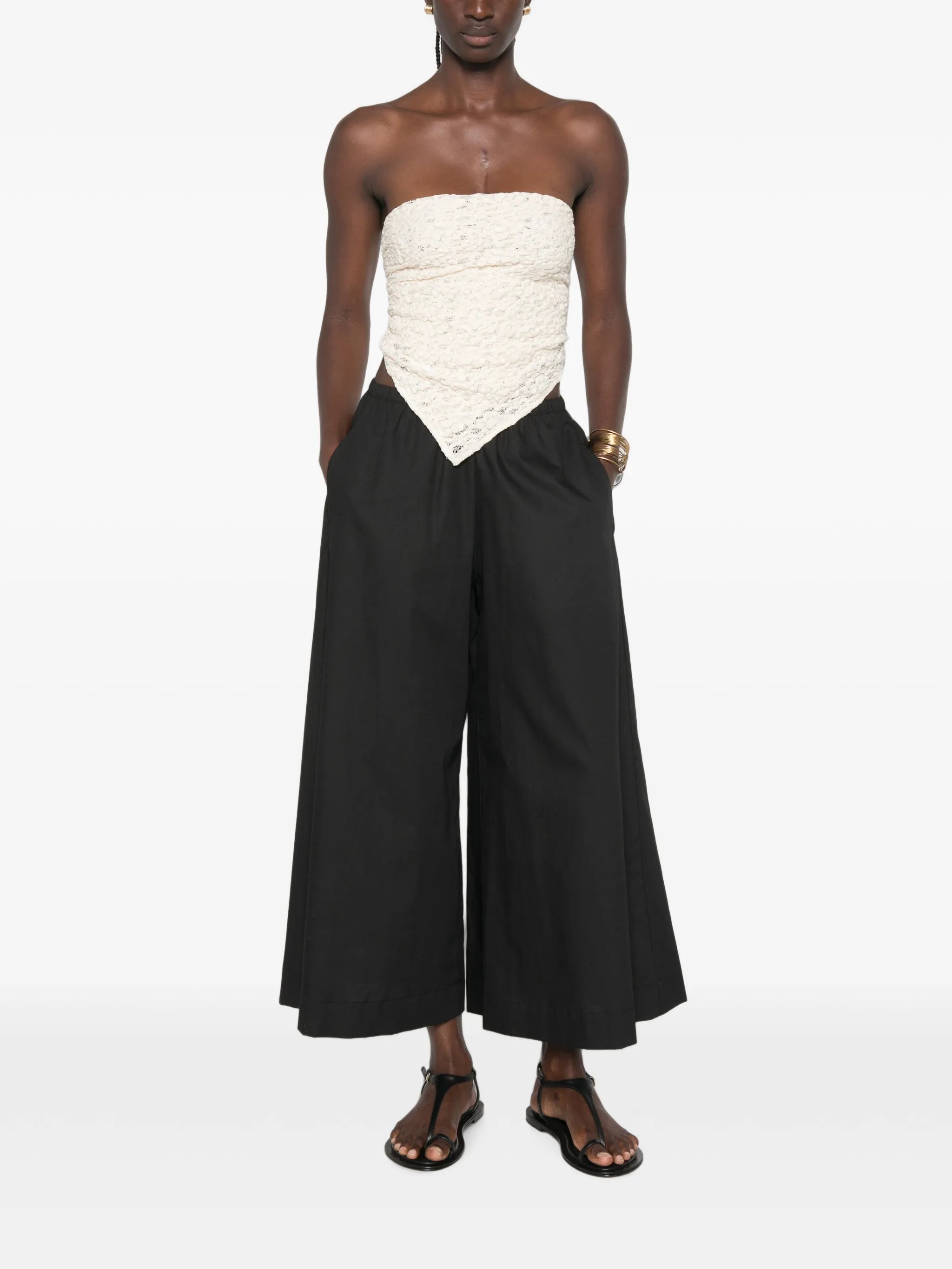 elasticated-waist palazzo pants