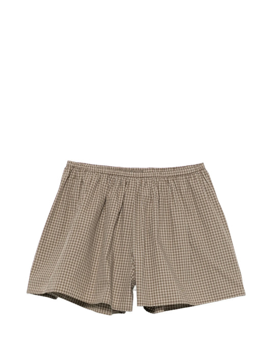 plaid-pattern shorts