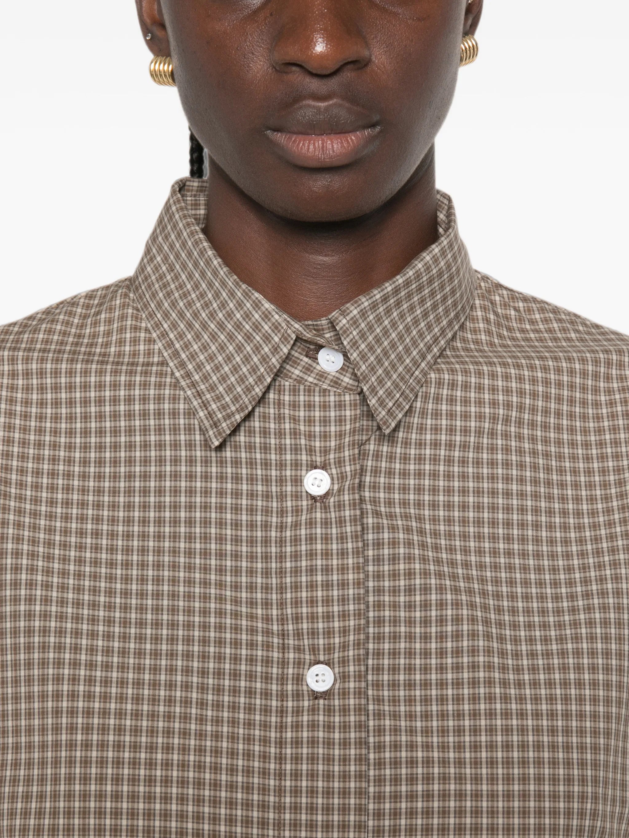 mini-plaid-pattern shirt