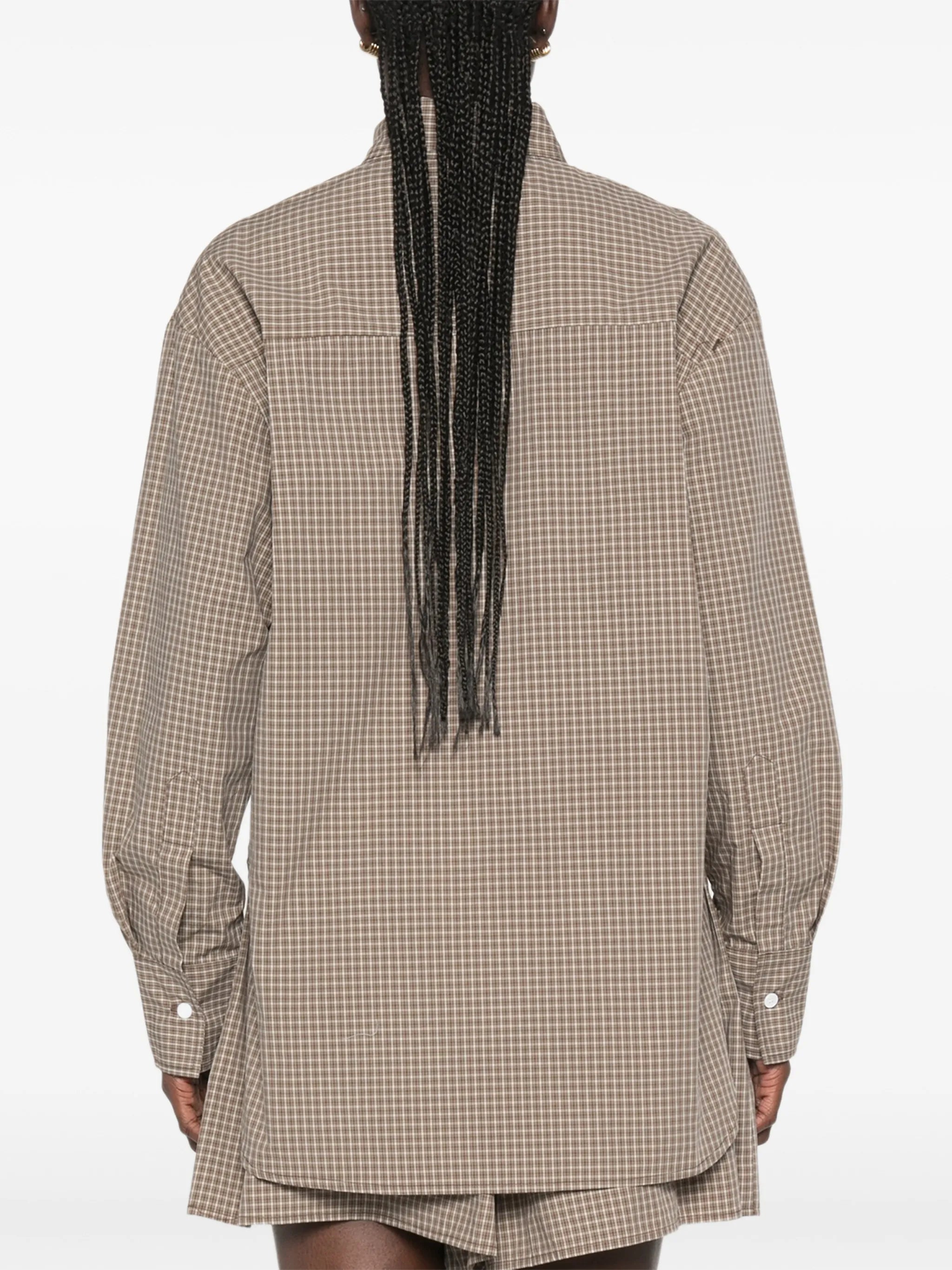 mini-plaid-pattern shirt