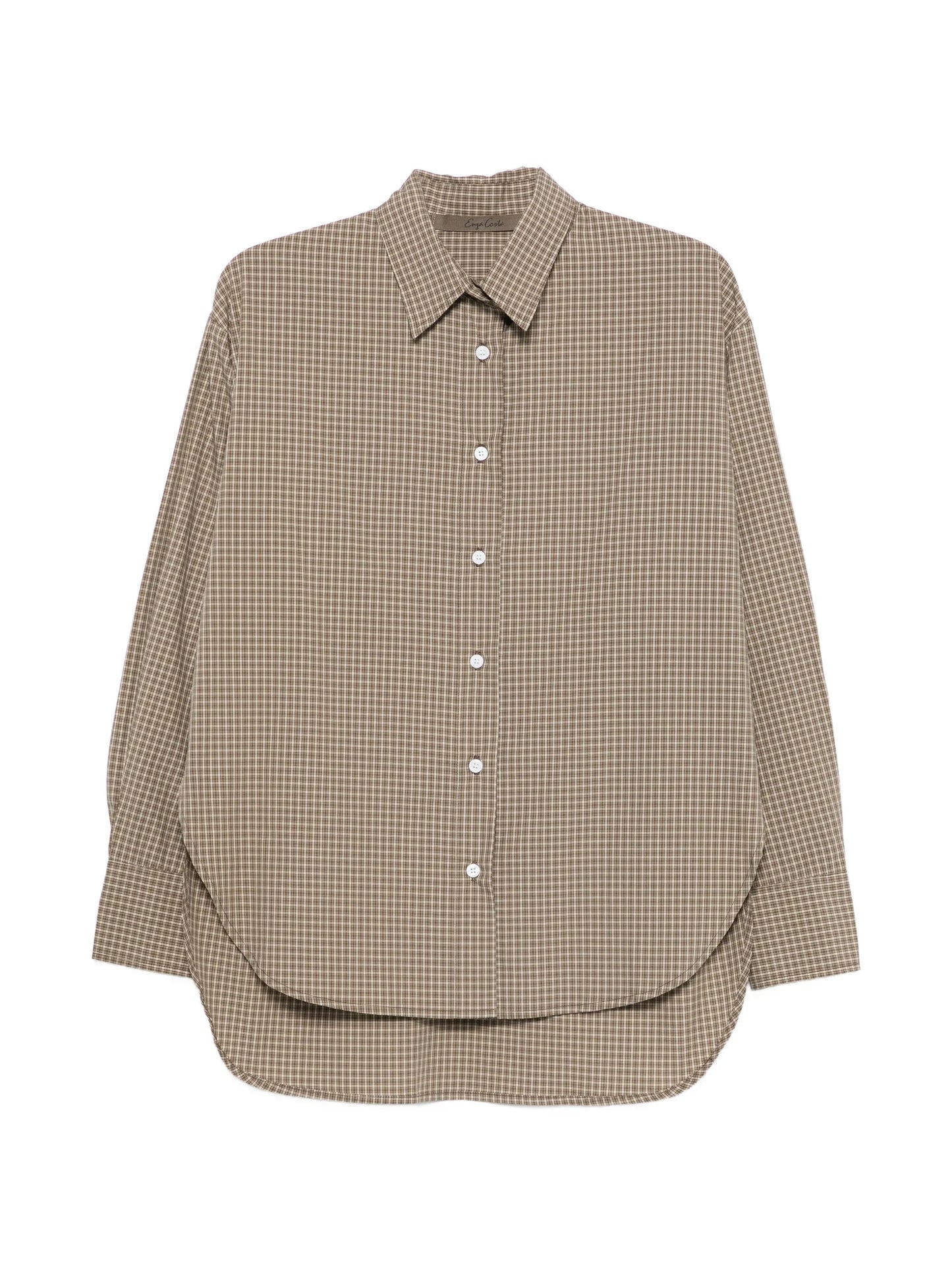 mini-plaid-pattern shirt
