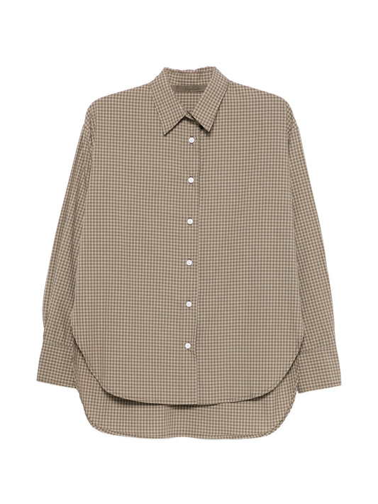 mini-plaid-pattern shirt