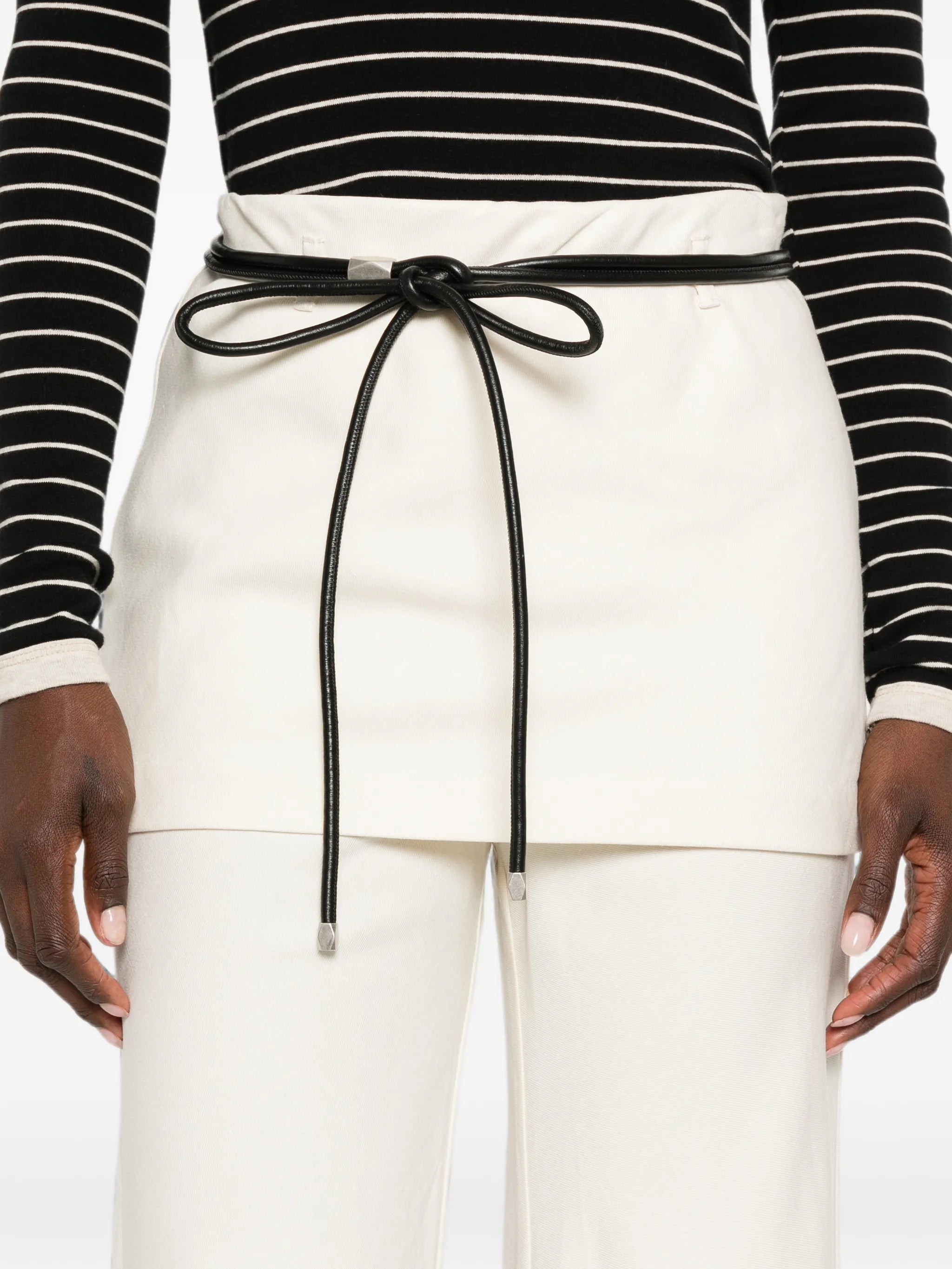 twill apron-style trousers