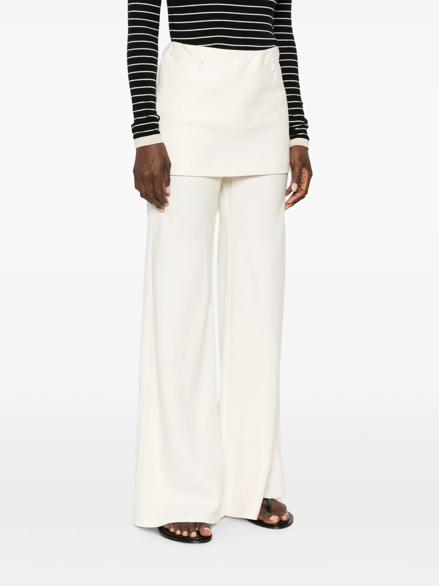 twill apron-style trousers