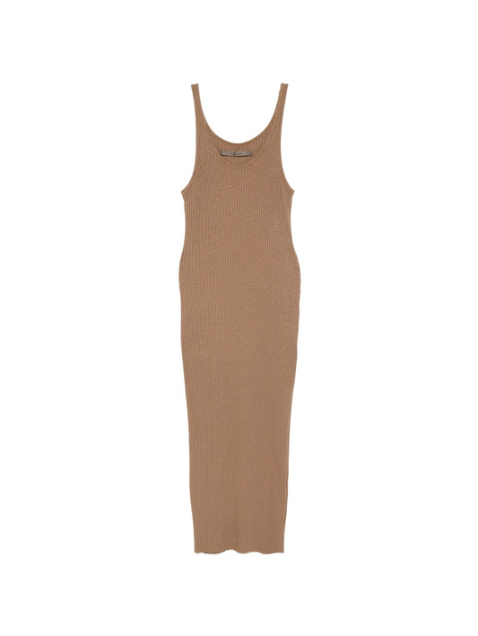 ribbed-knit slim-fit midi dress