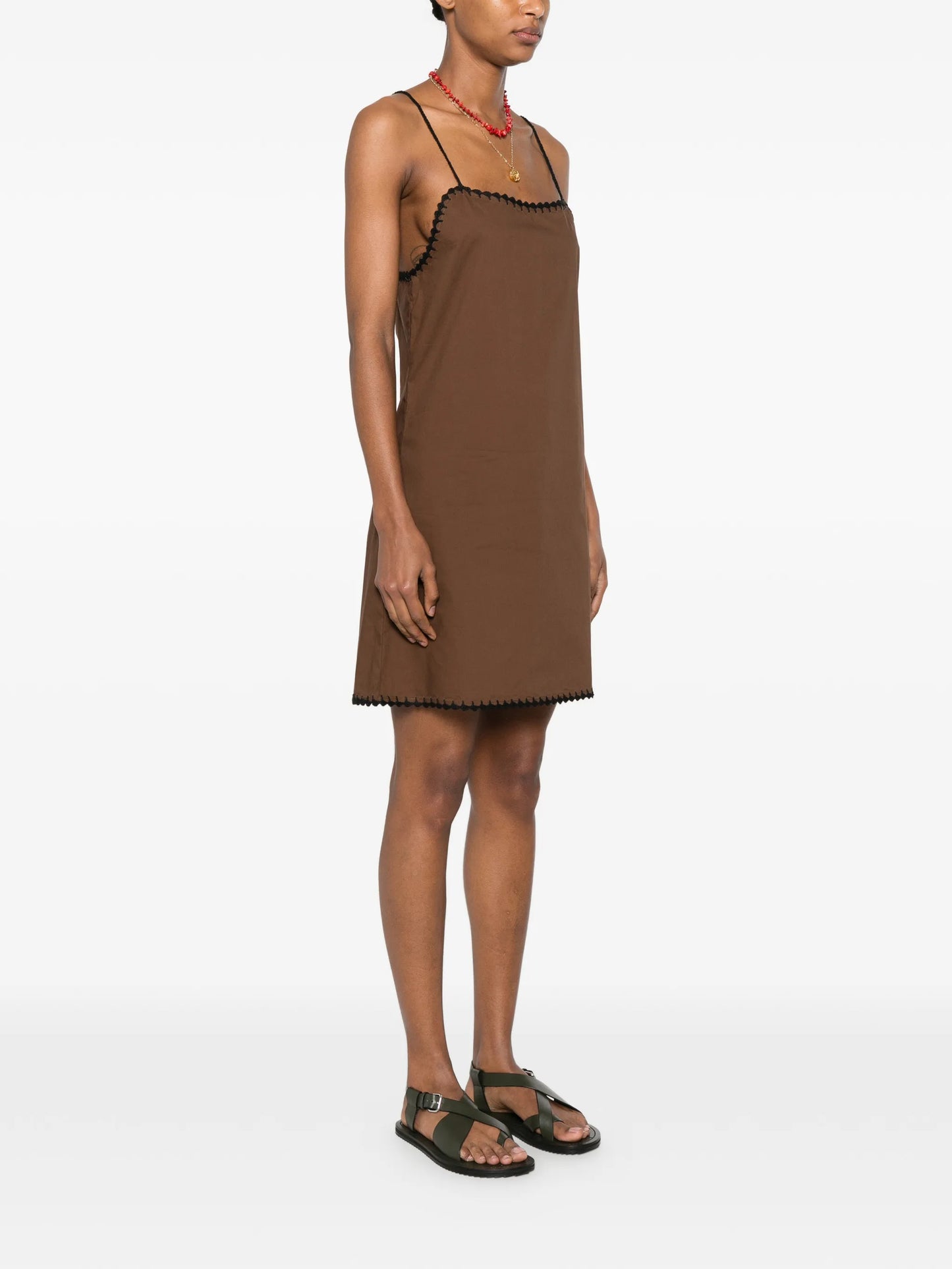 crochet-trim mini dress