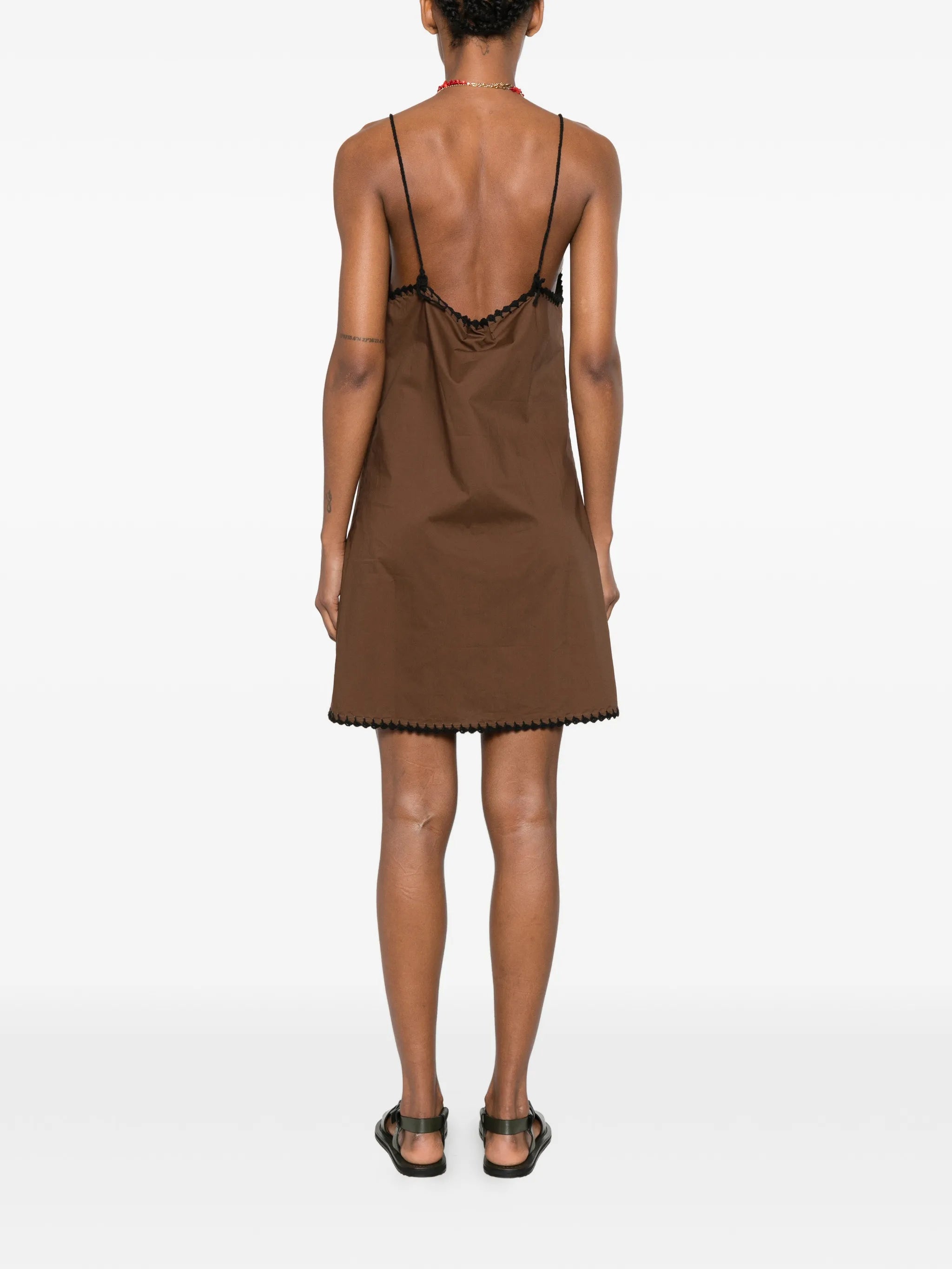crochet-trim mini dress