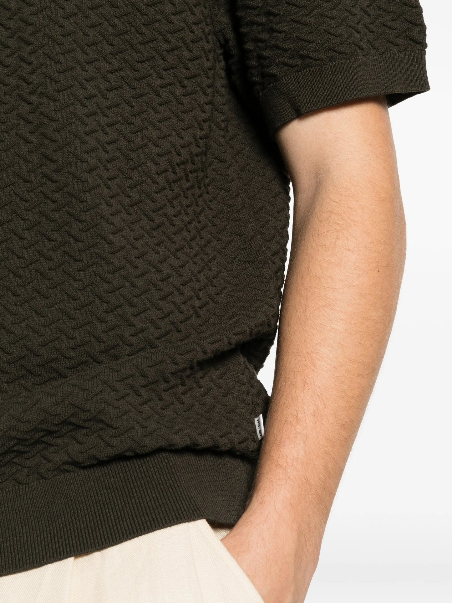 Gustav 60016 zip-up knitted shirt
