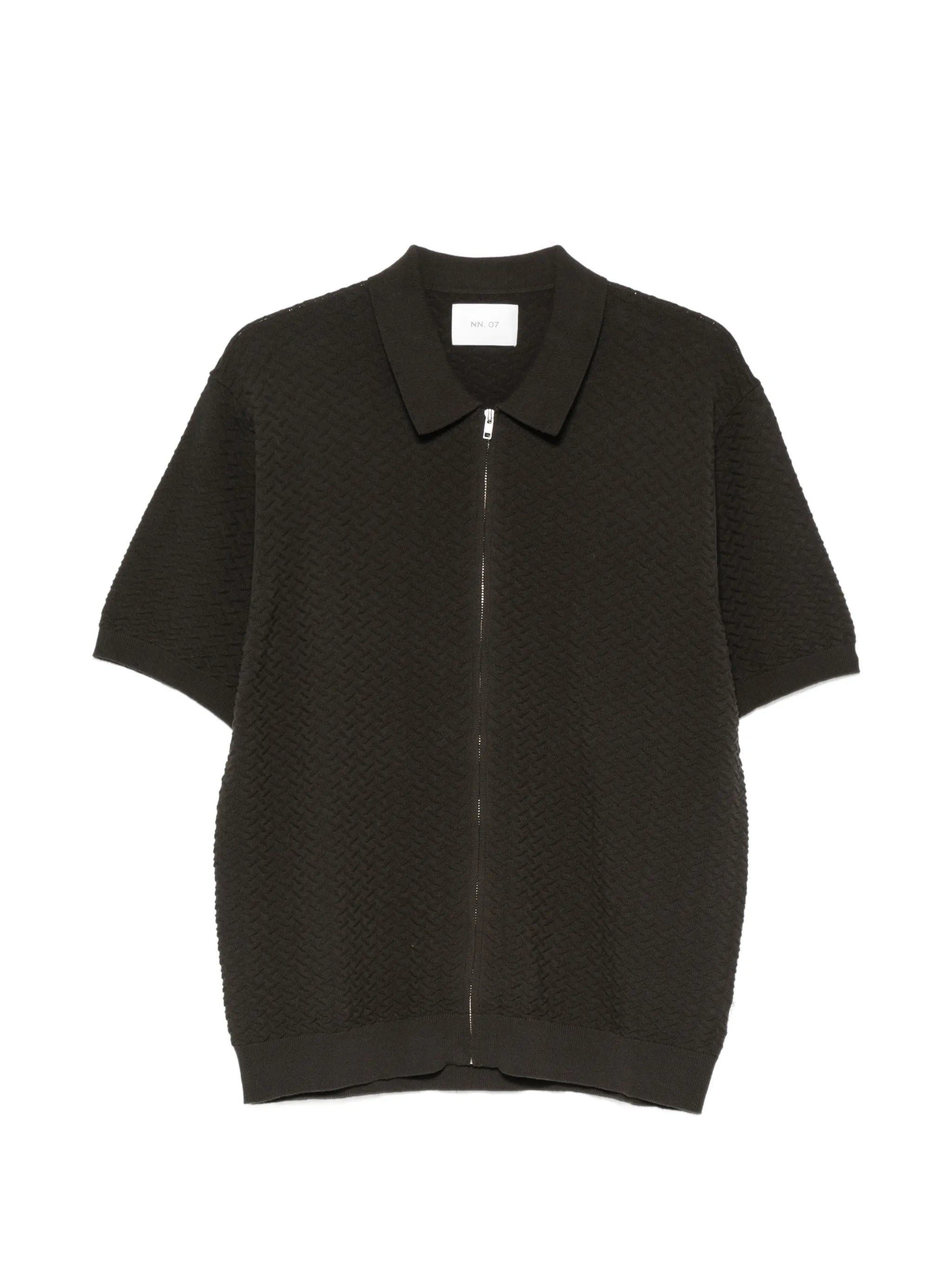 Gustav 60016 zip-up knitted shirt