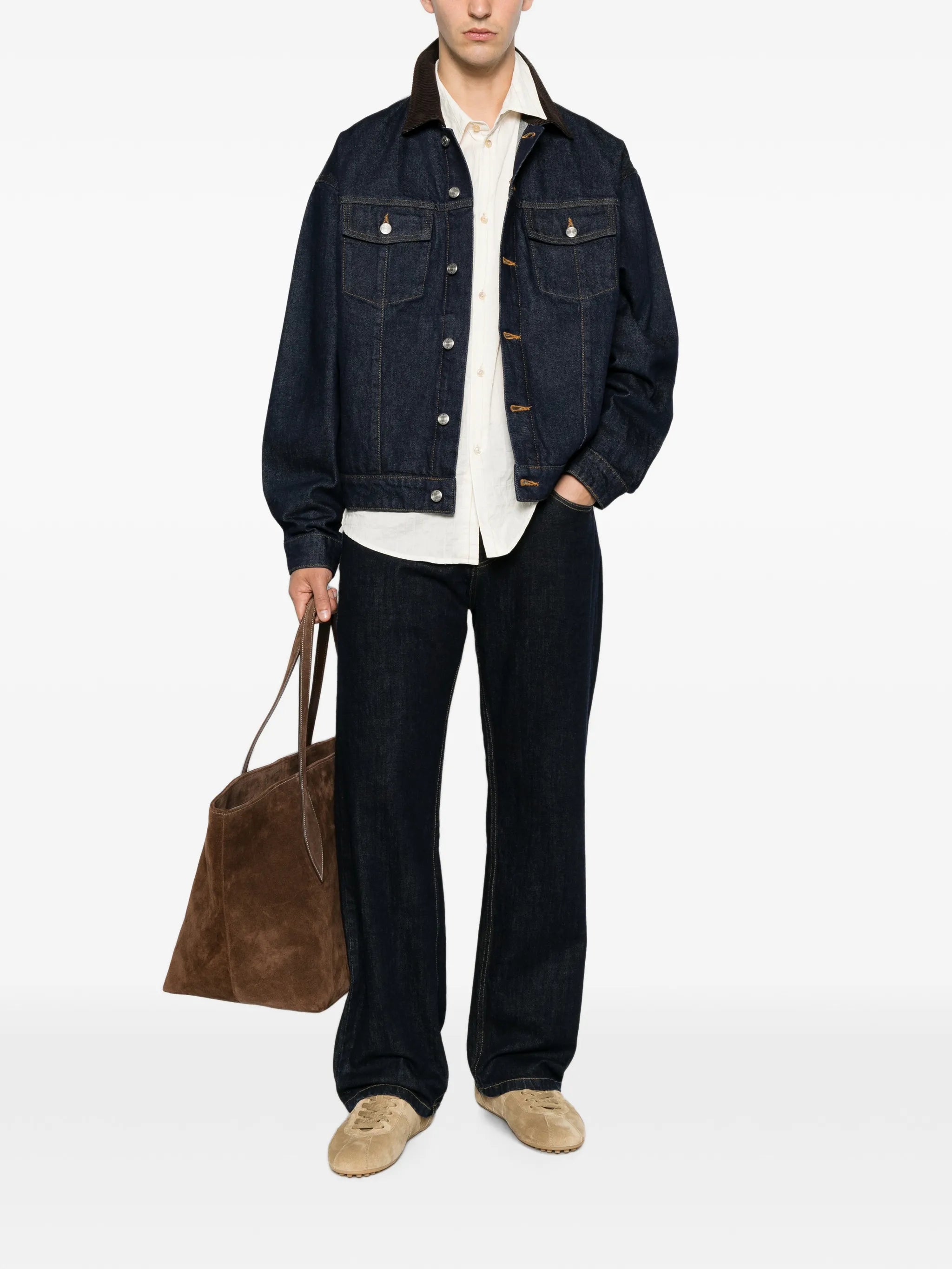 Roy 1882 corduroy-collar denim jacket