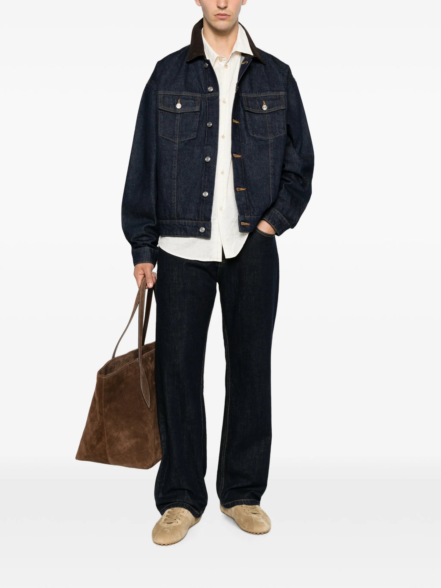 Roy 1882 corduroy-collar denim jacket