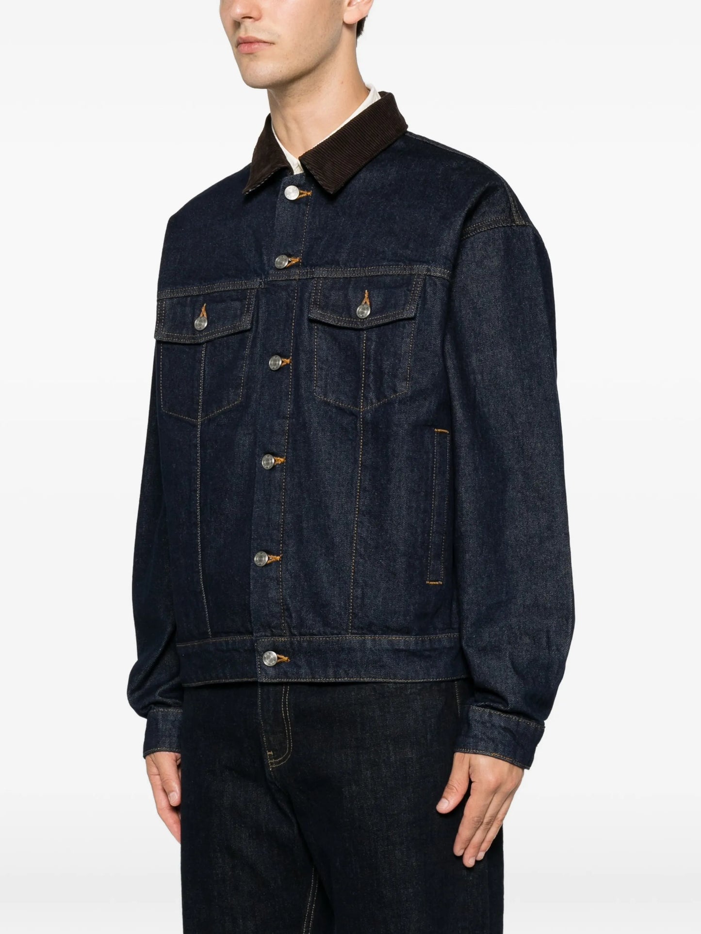 Roy 1882 corduroy-collar denim jacket