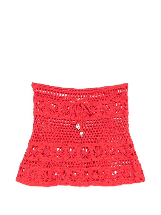 Bonito crochet skirt - rosso