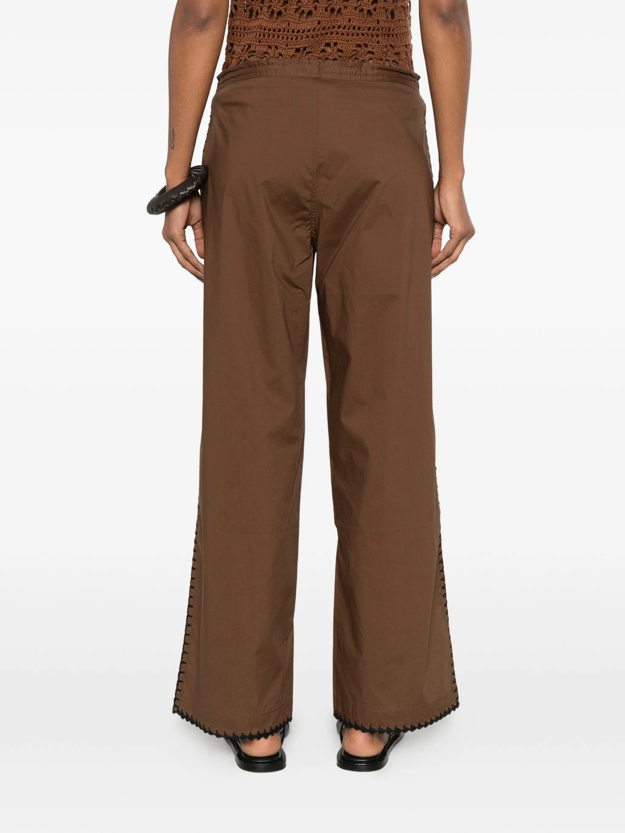 whipstitch-trim palazzo pants
