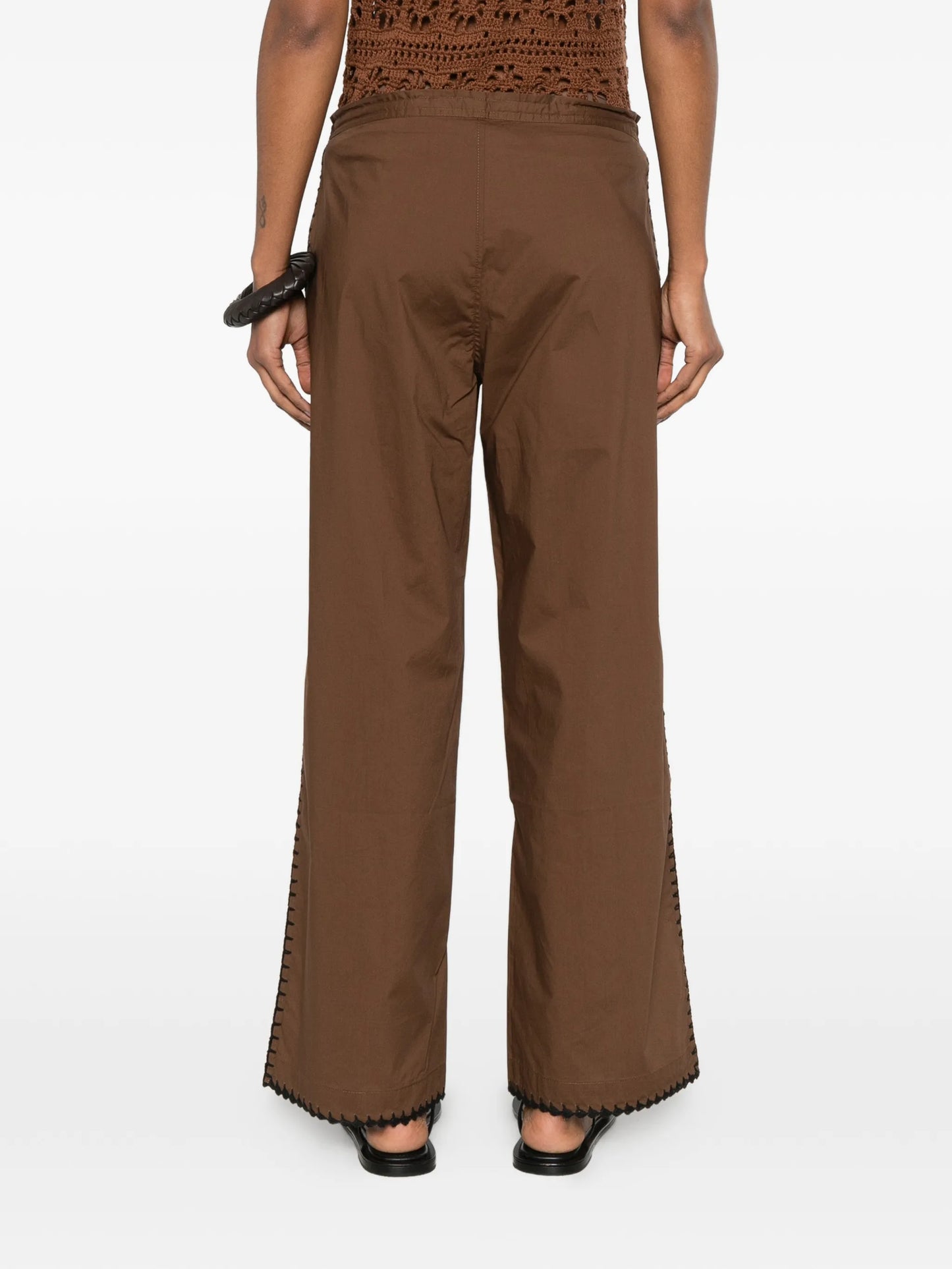 whipstitch-trim palazzo pants
