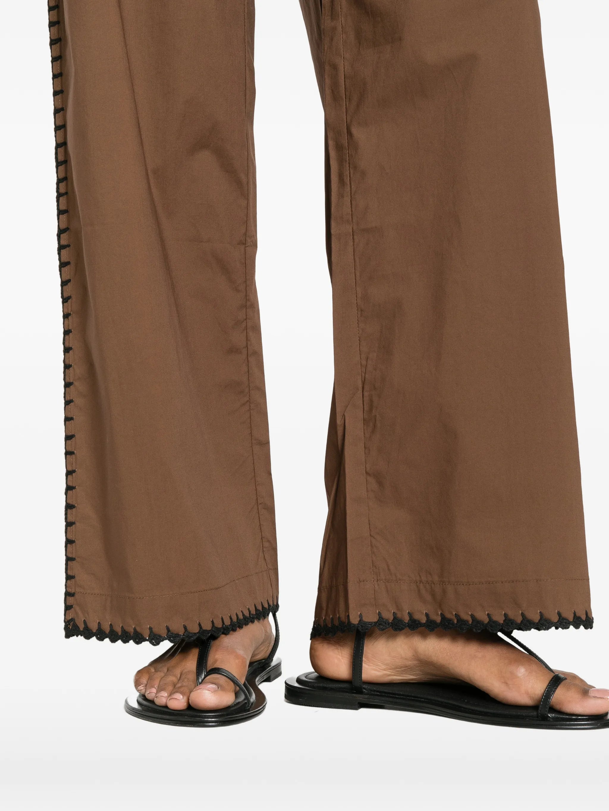 whipstitch-trim palazzo pants