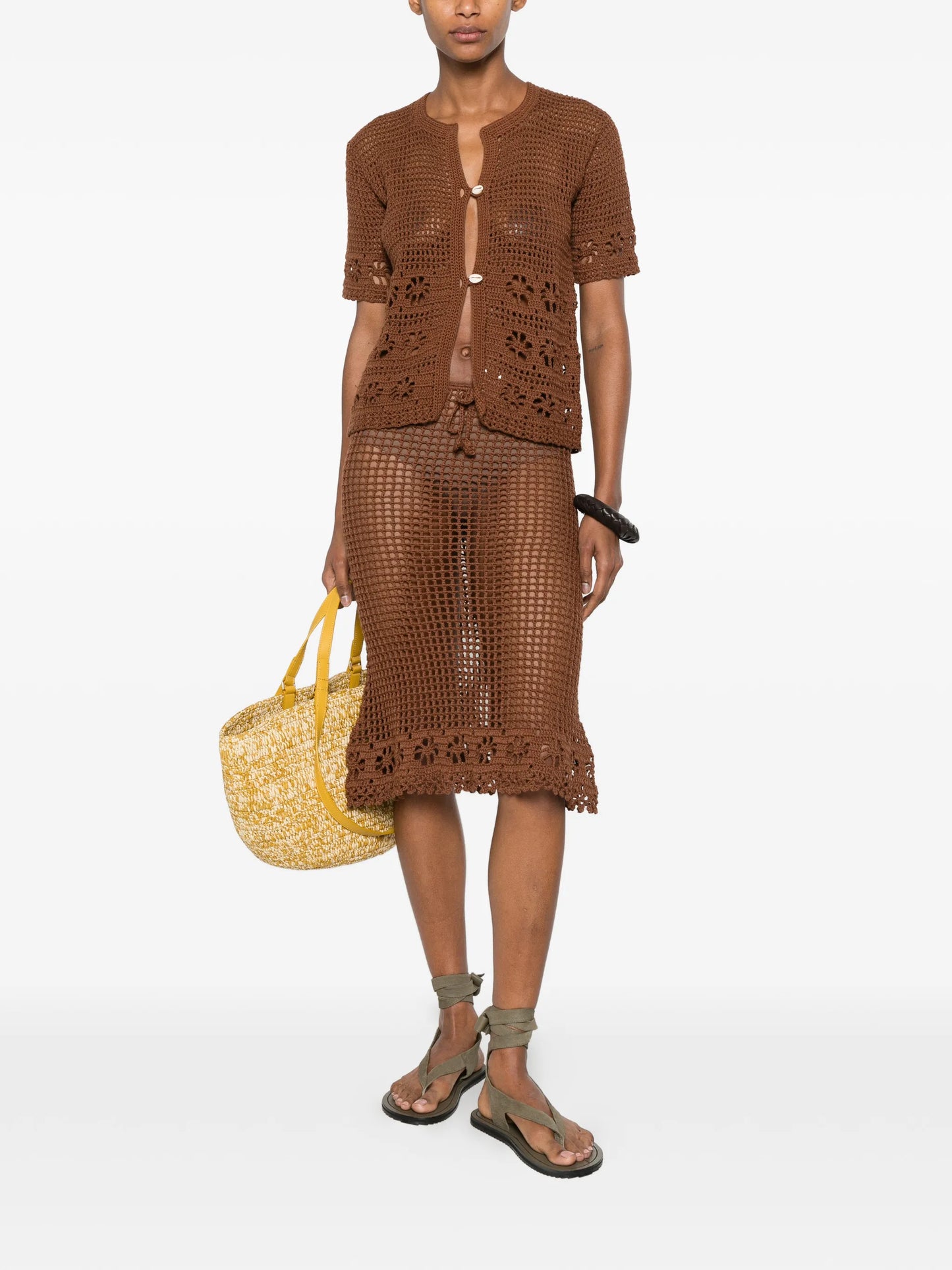 Sara crochet-knit skirt