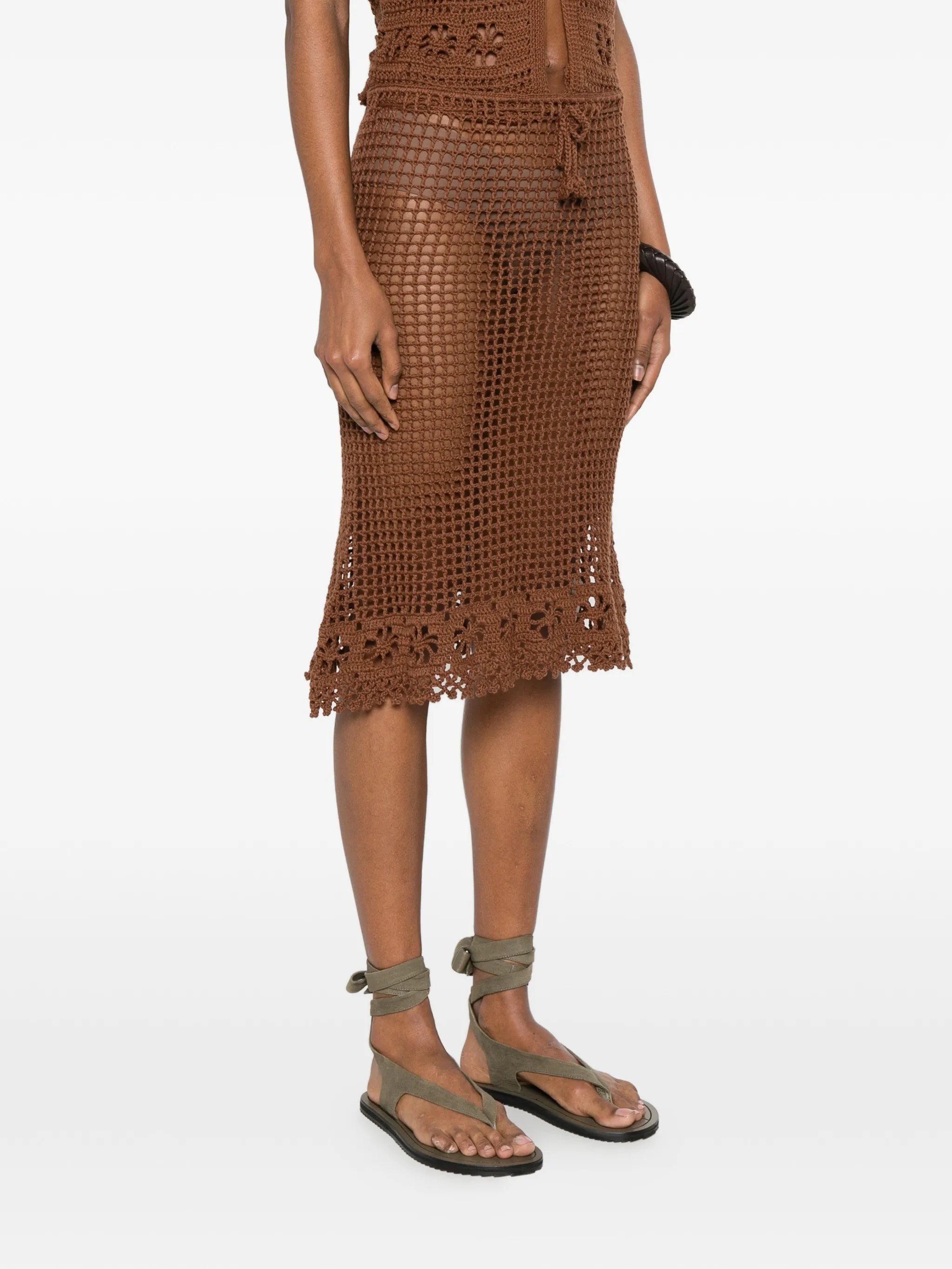 Sara crochet-knit skirt