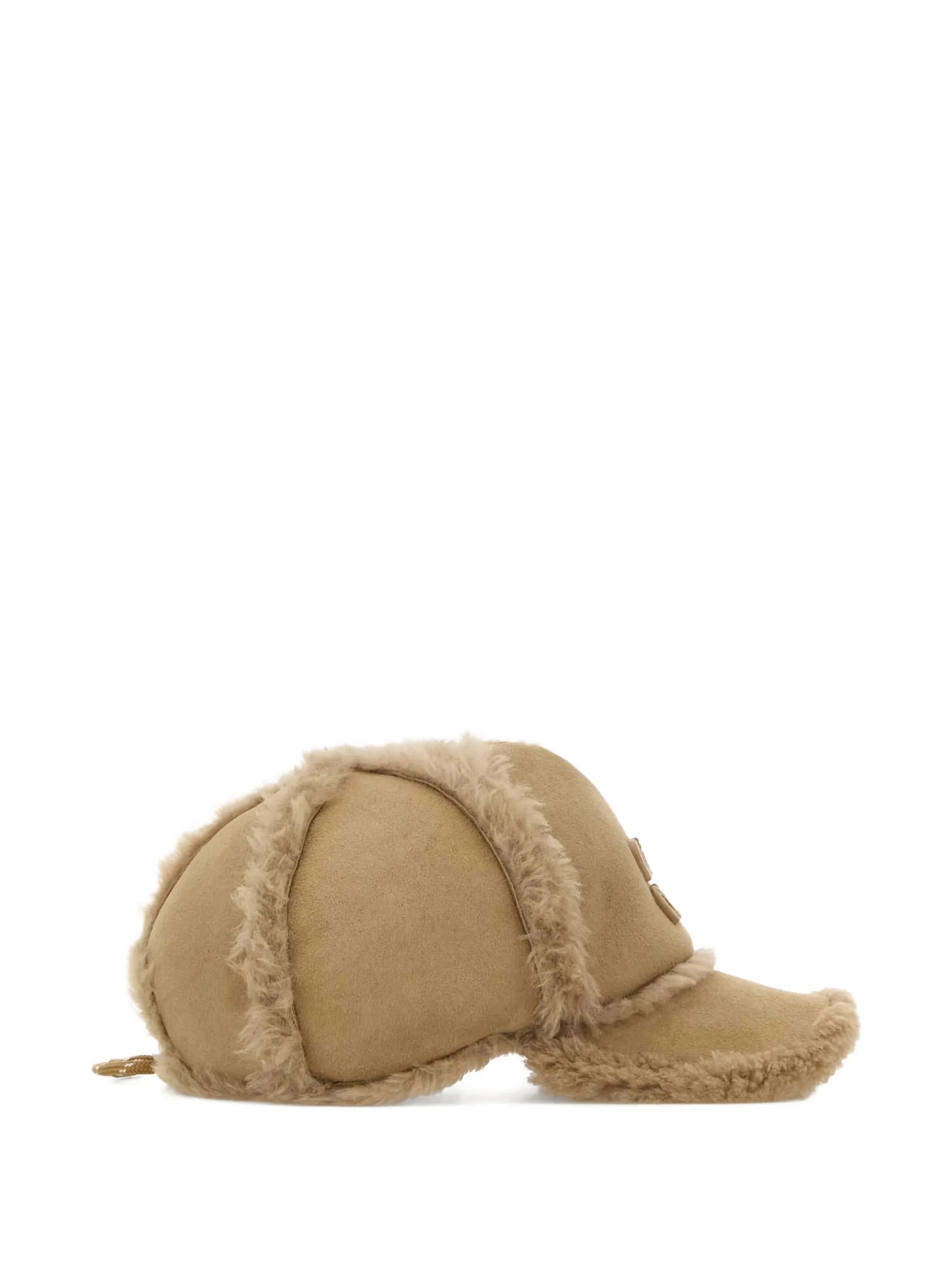shearling-trim baseball cap