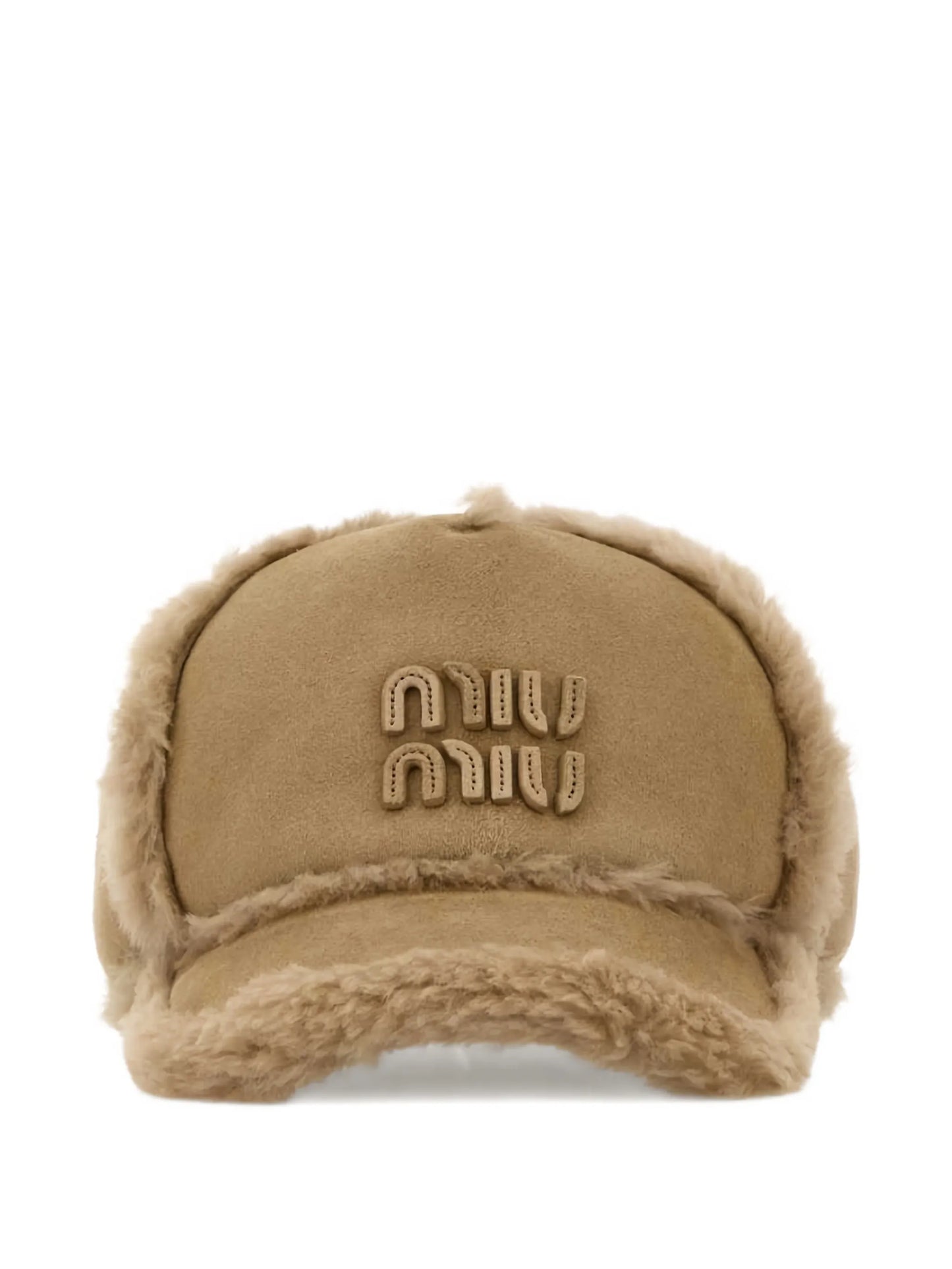 shearling-trim baseball cap