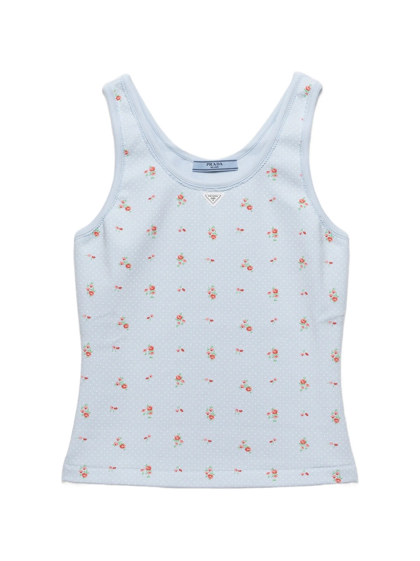 bouquet print ribbed knit top