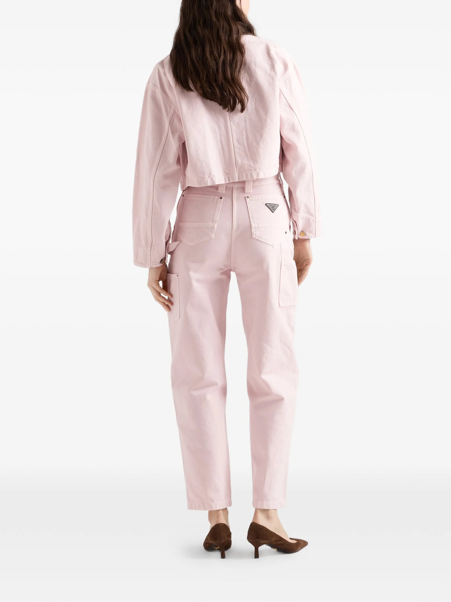 leather collar patch-pockets jacket