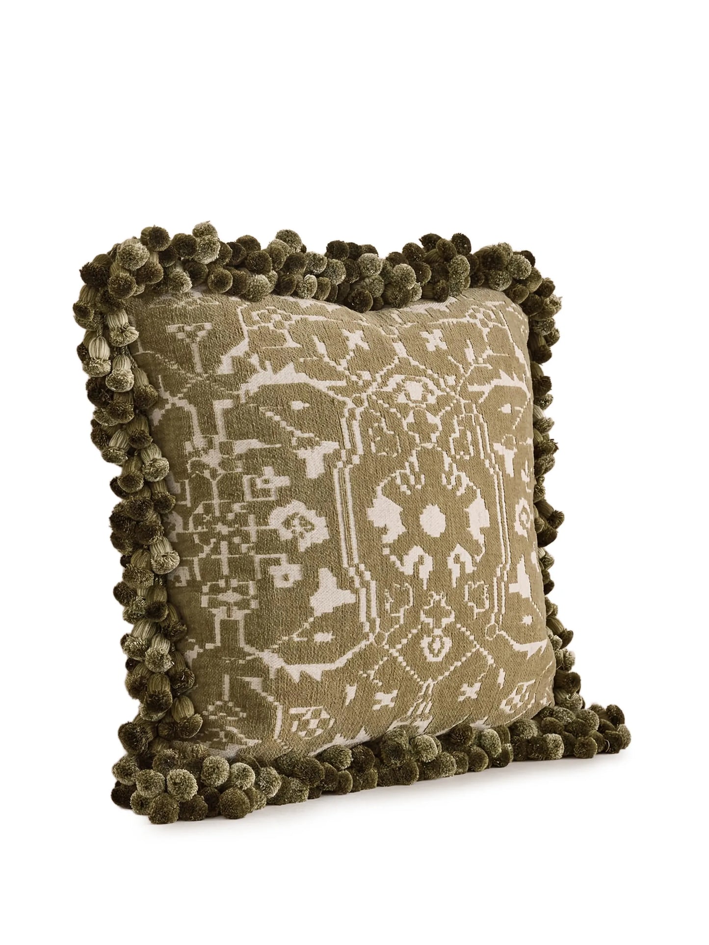 pompom-detail cushion